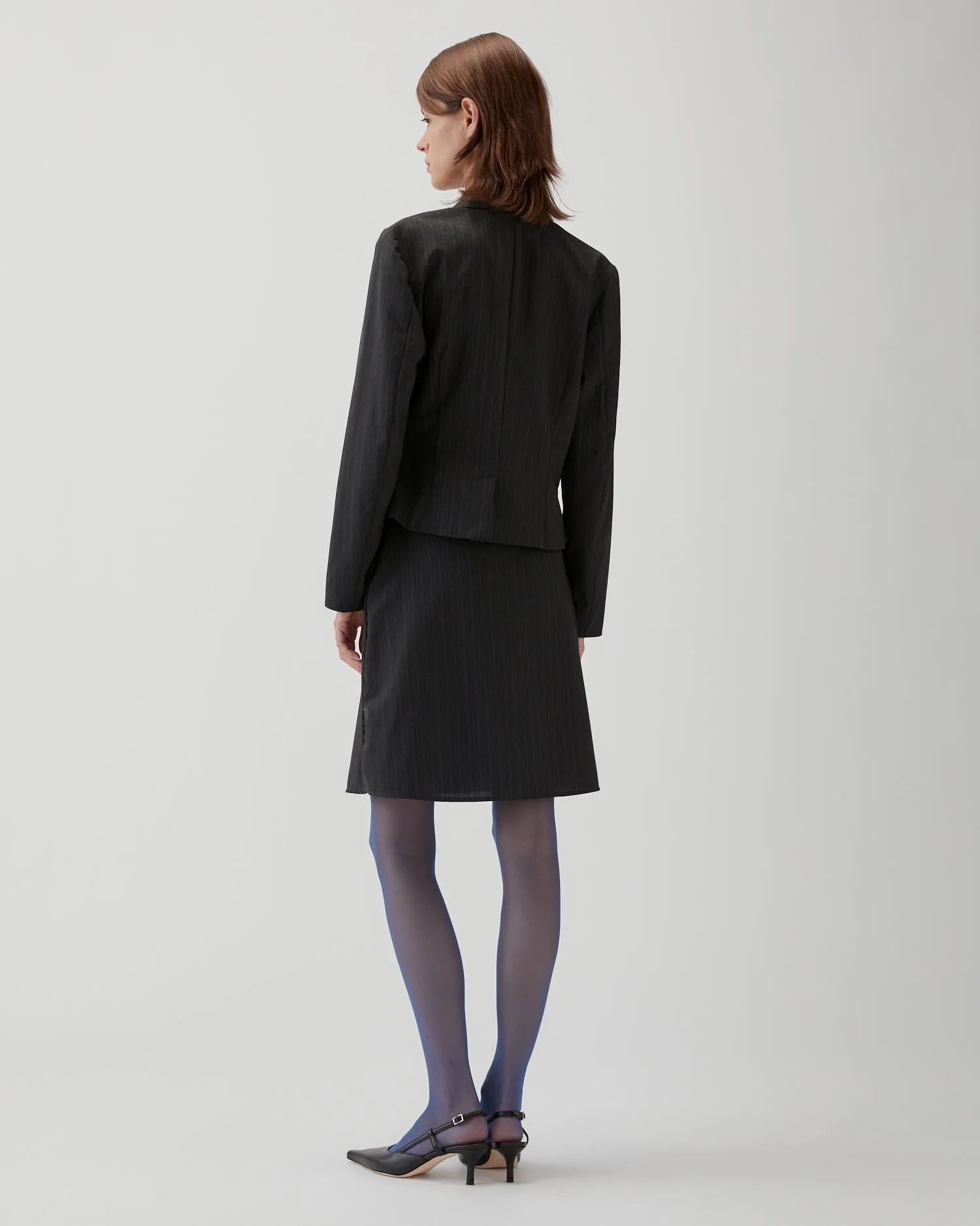 Sylvia Jacket Wool Suiting Stripe Grey sold by Rejina Pyo product image thumbnail 4