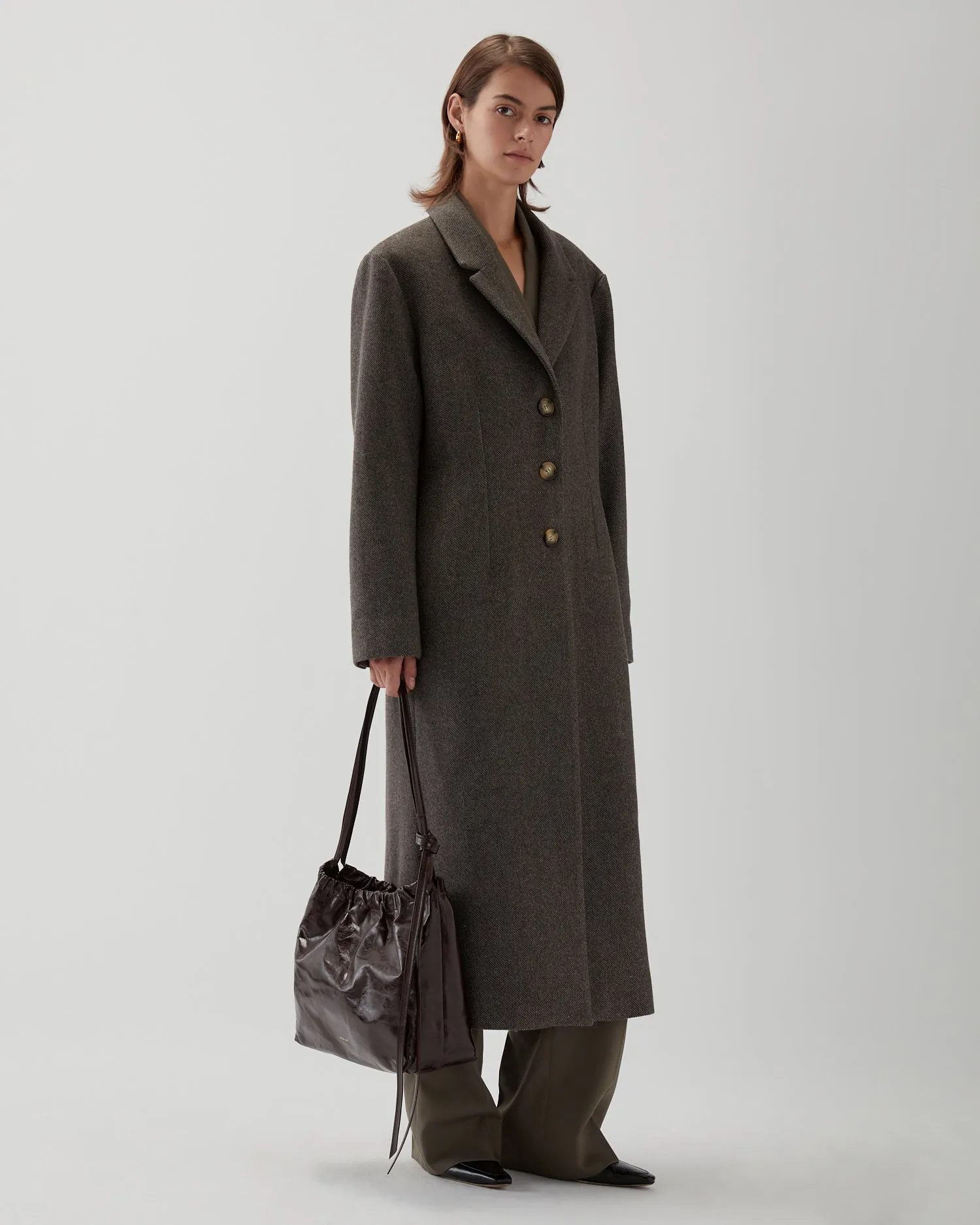 Jolene Coat Wool Blend Twill Mole Brown sold by Rejina Pyo product image thumbnail 4