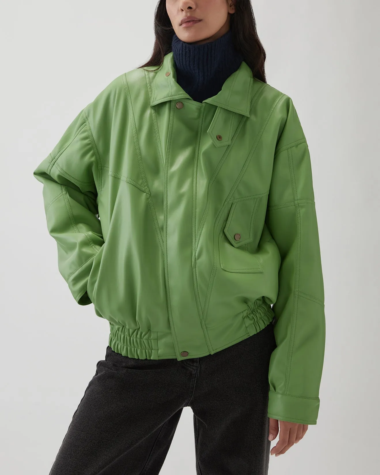 Madison Jacket Faux Leather Green sold by Rejina Pyo product image thumbnail 3
