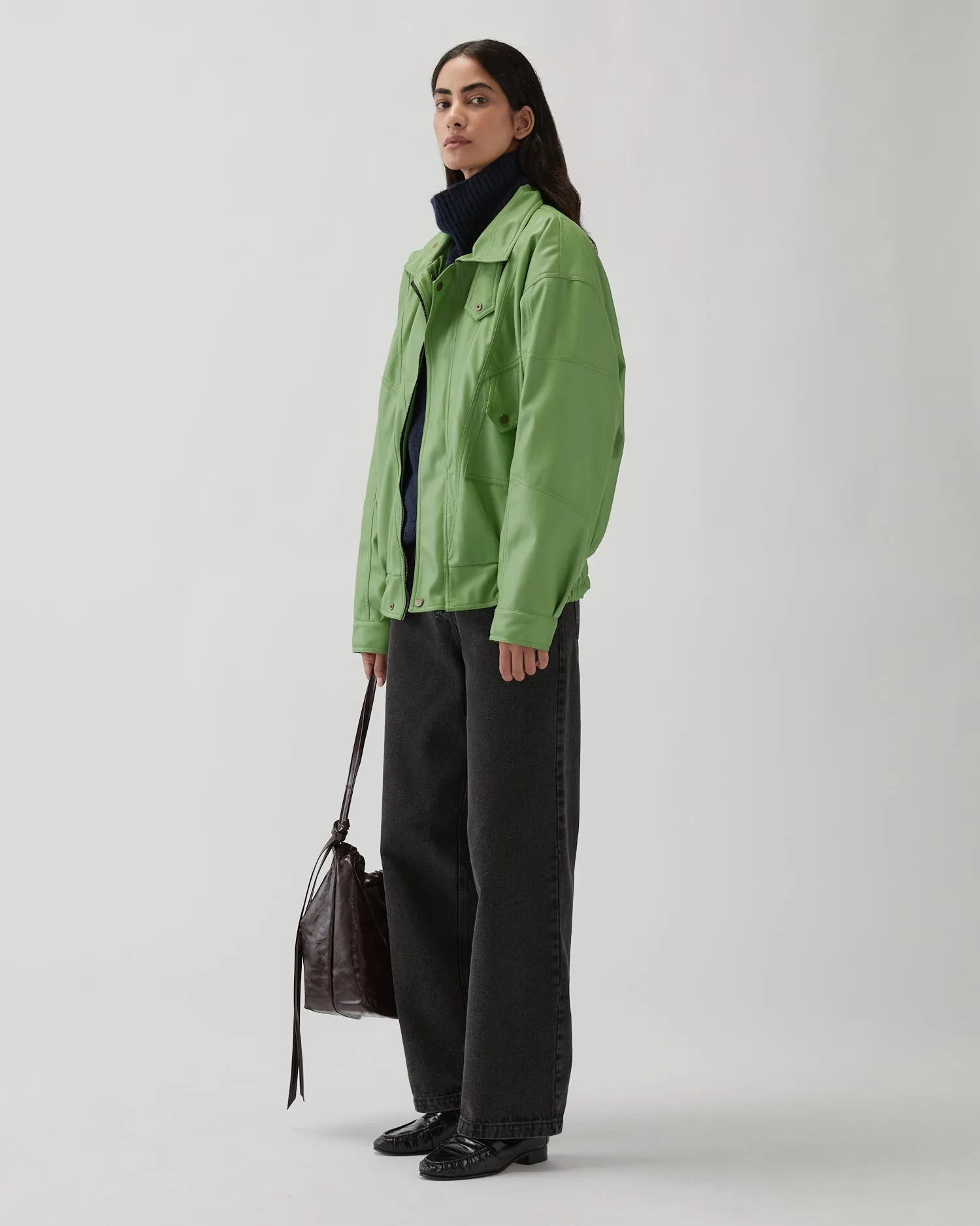 Madison Jacket Faux Leather Green sold by Rejina Pyo product image thumbnail 4