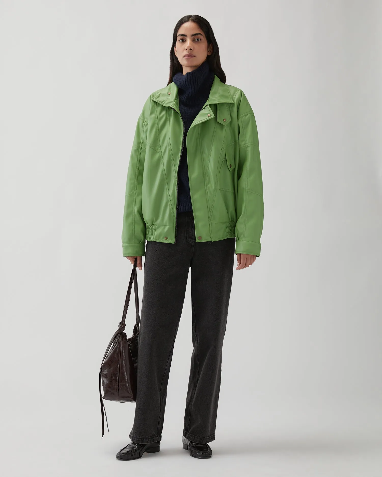 Madison Jacket Faux Leather Green sold by Rejina Pyo
