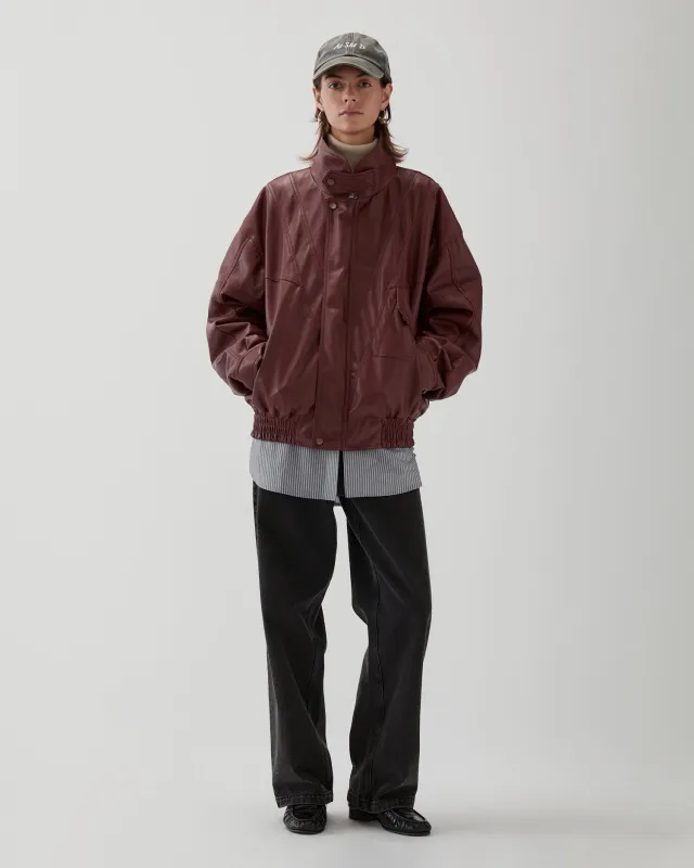 Madison Jacket Faux Leather Burgundy sold by Rejina Pyo