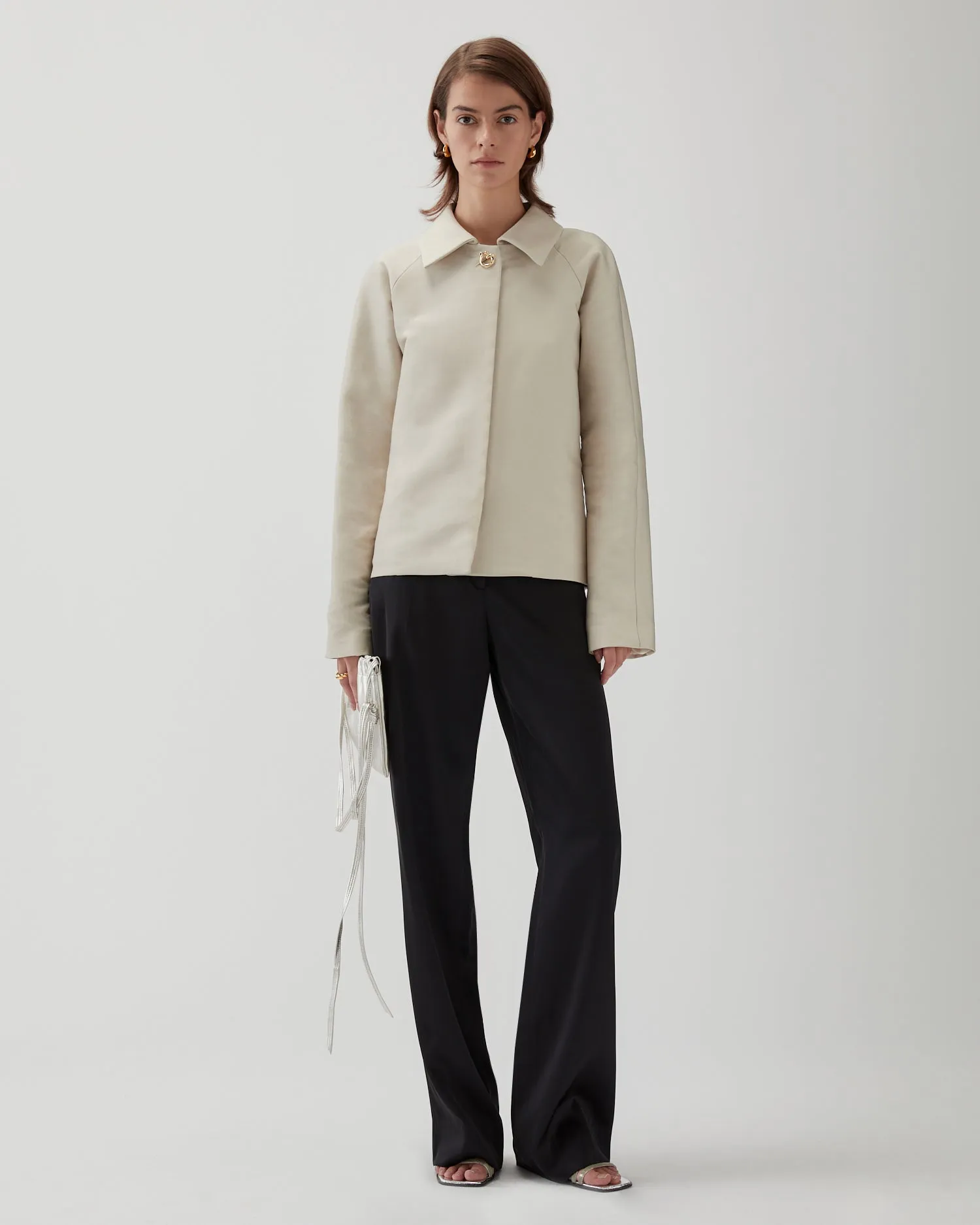 Paola Jacket Sateen Cotton Blend Twill Pearl sold by Rejina Pyo product image thumbnail 2