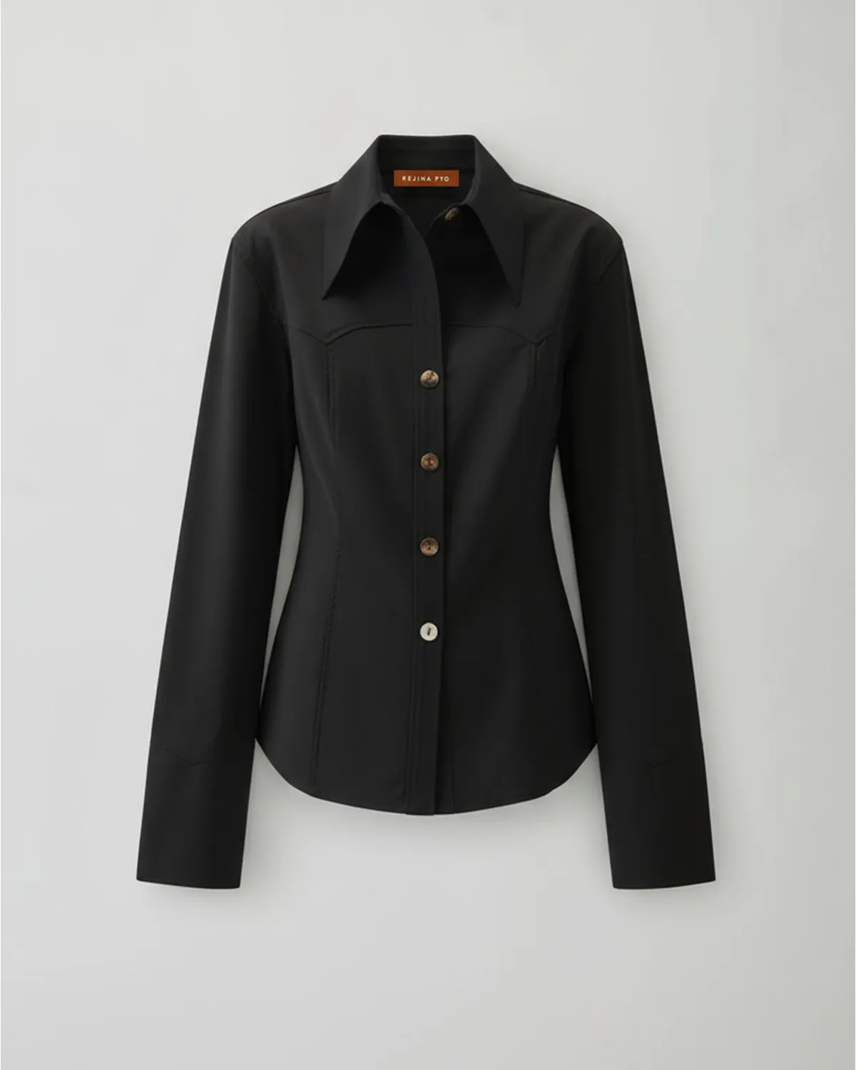 Camilla Shirt Wool Suiting Black sold by Rejina Pyo product image thumbnail 2