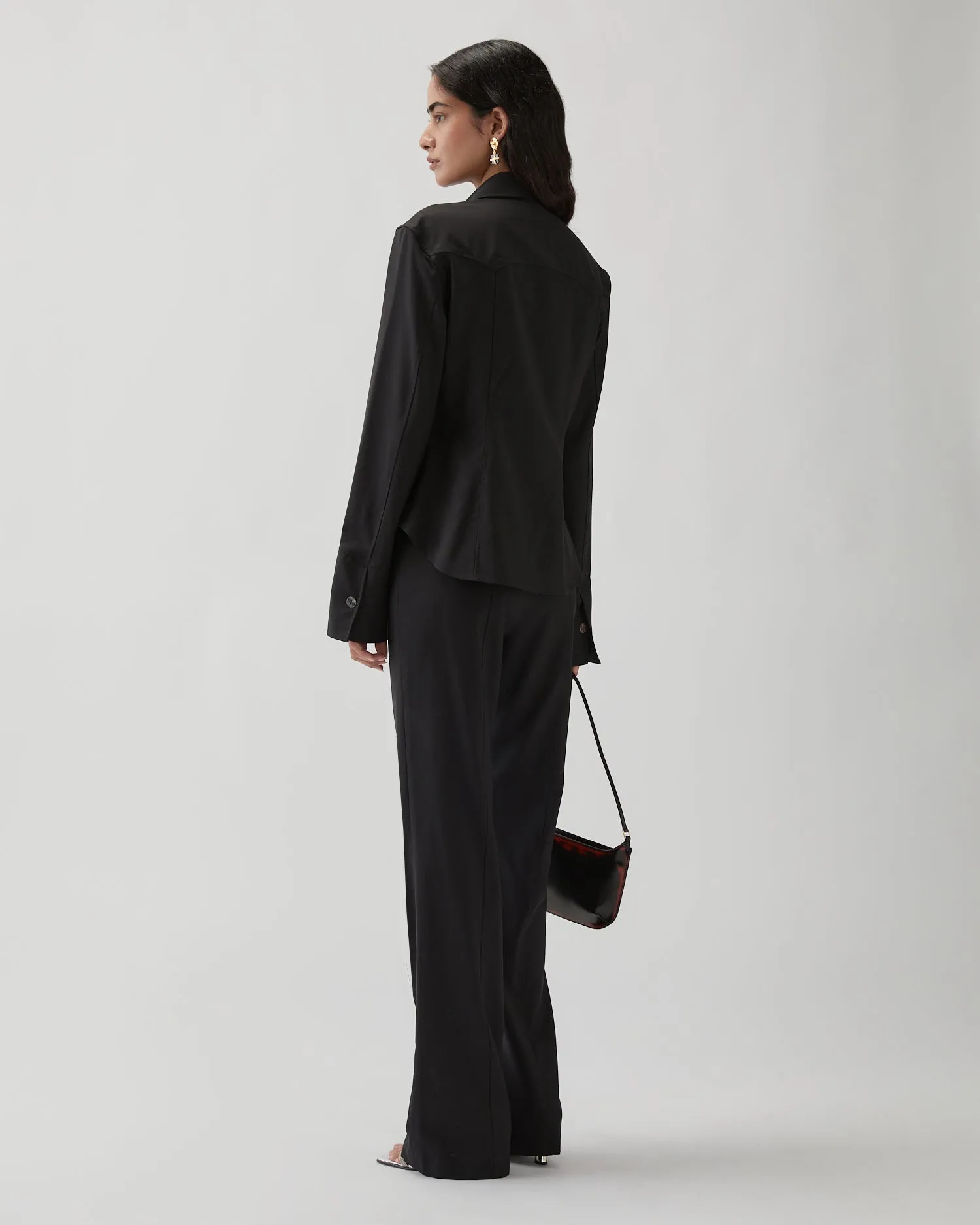 Camilla Shirt Wool Suiting Black sold by Rejina Pyo product image thumbnail 4