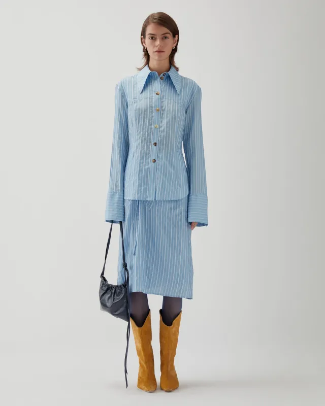 Camilla Shirt Viscose Blend Stripe Blue sold by Rejina Pyo
