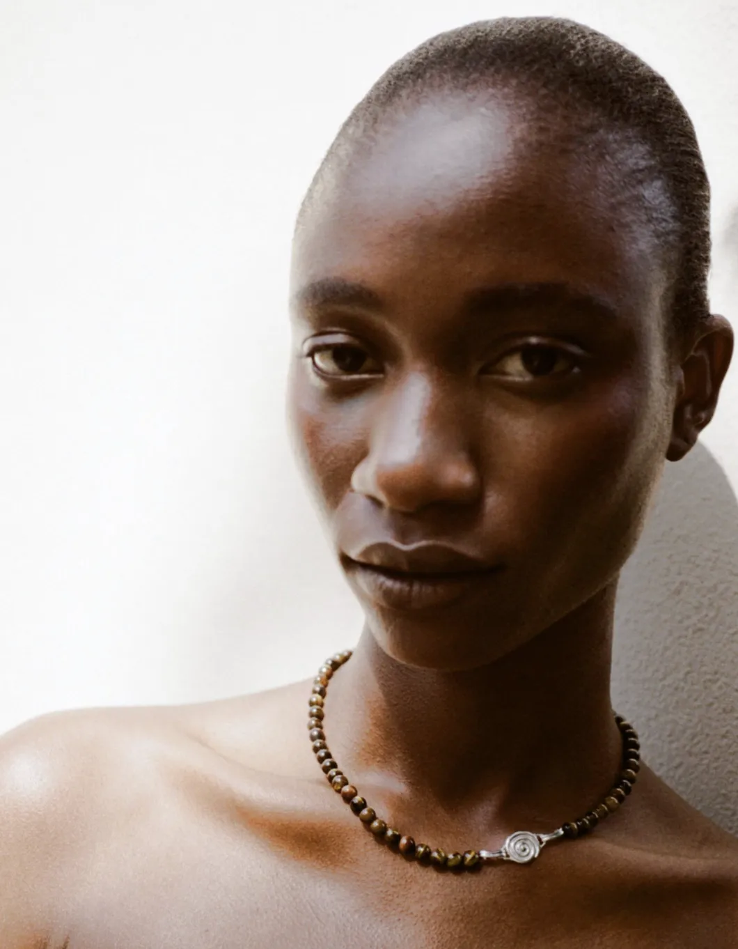 Petite Beaded Swirl Necklace Gold Plated with Tiger's Eye sold by Rejina Pyo product image thumbnail 2