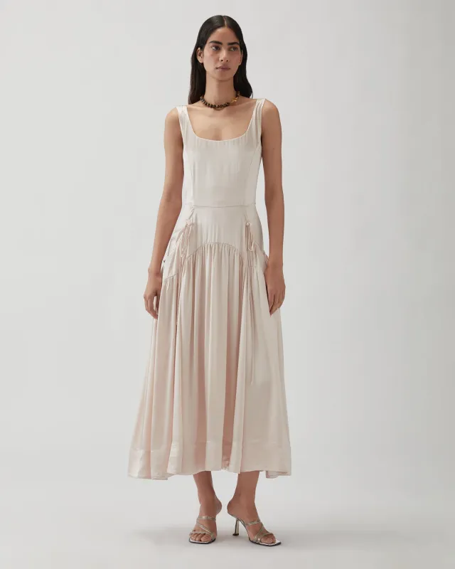 Erica Dress Satin Viscose Parchment sold by Rejina Pyo