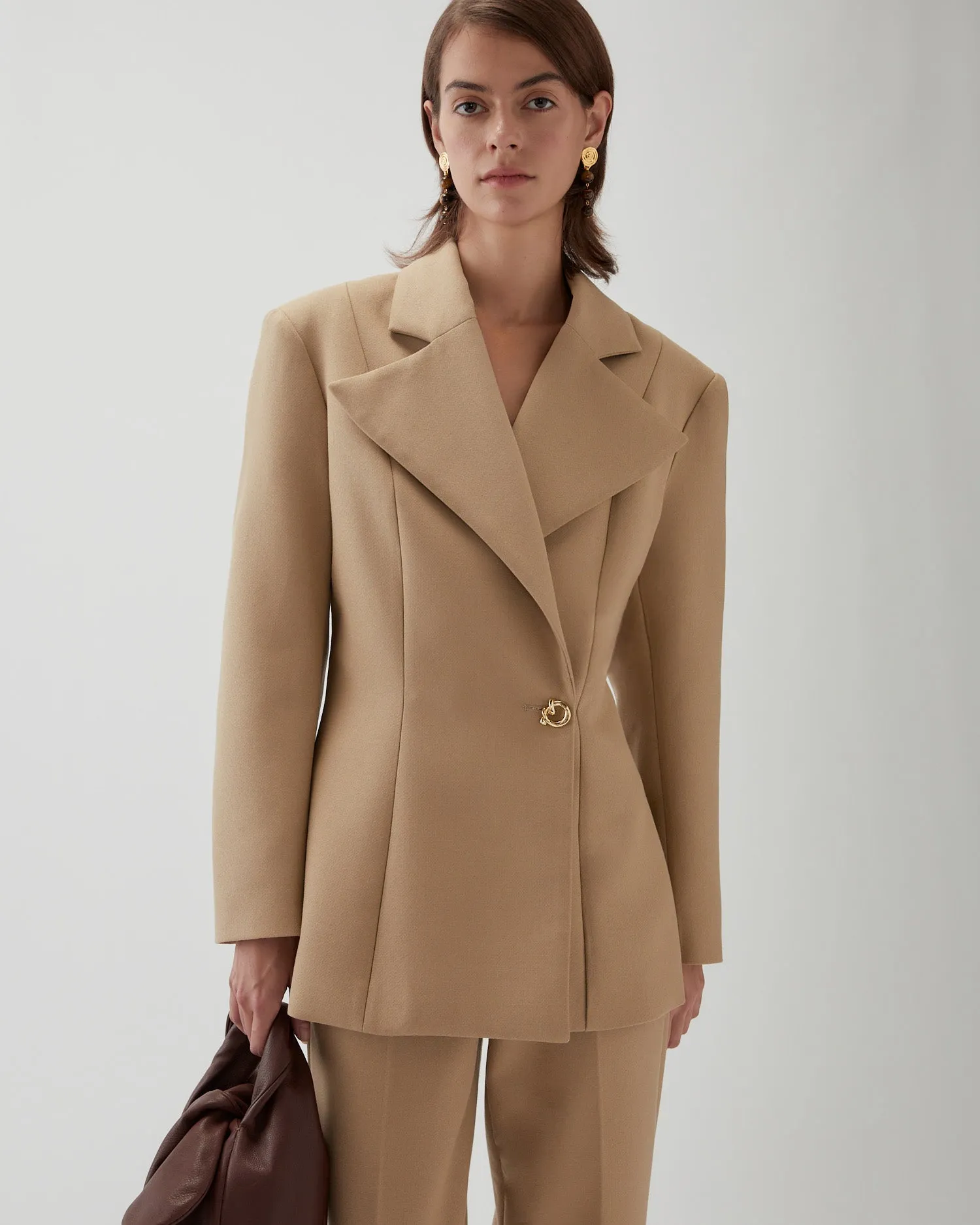 Leila Blazer Cotton Silk Double-face Beige sold by Rejina Pyo product image thumbnail 3