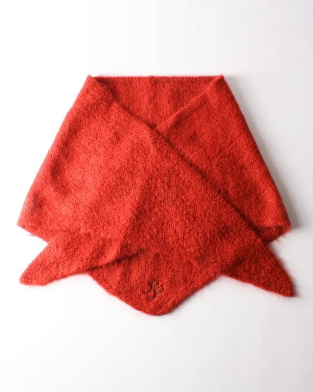 Maxi Triangle Scarf Alpaca Blend Red made by Rejina Pyo