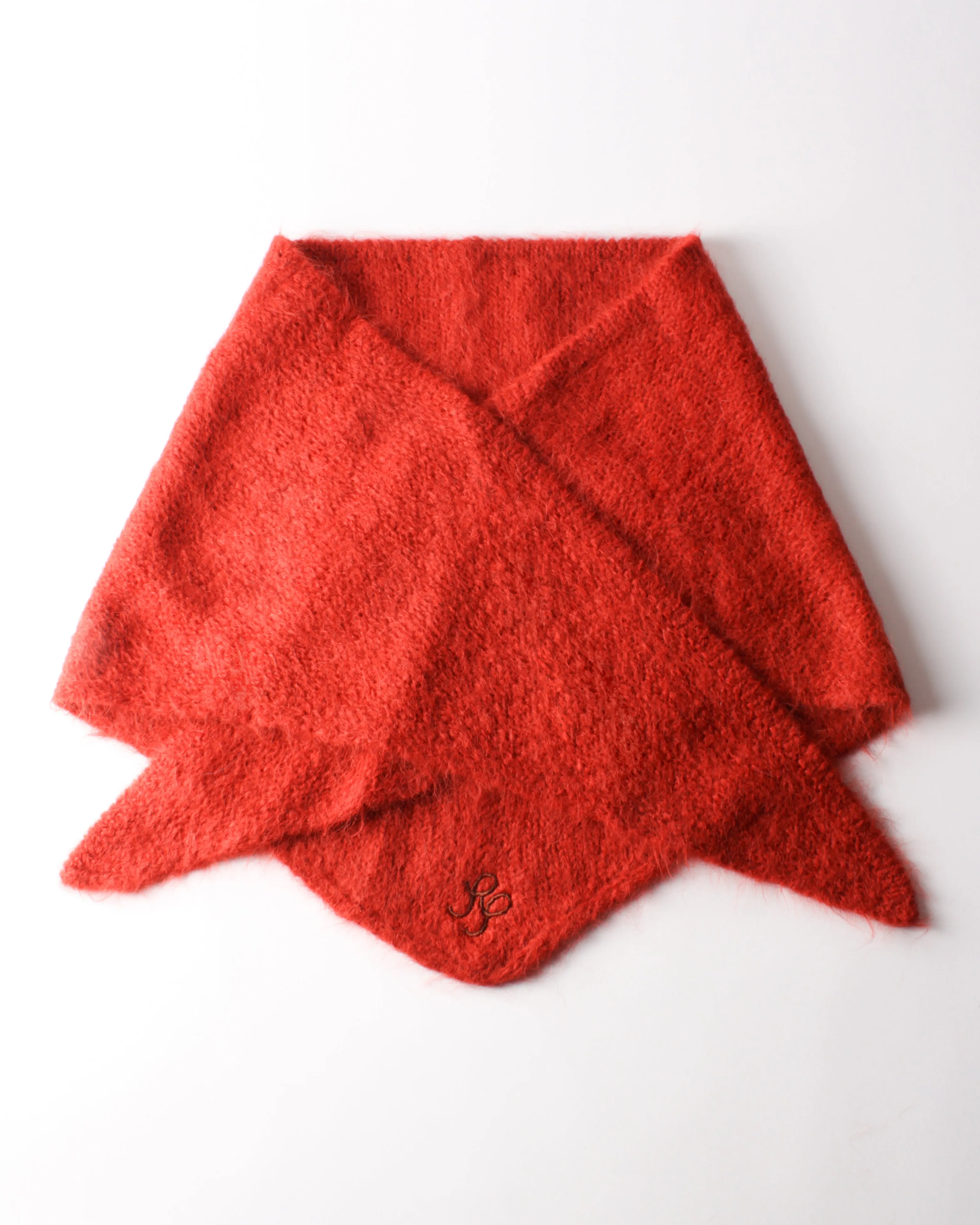 Maxi Triangle Scarf Alpaca Blend Red sold by Rejina Pyo