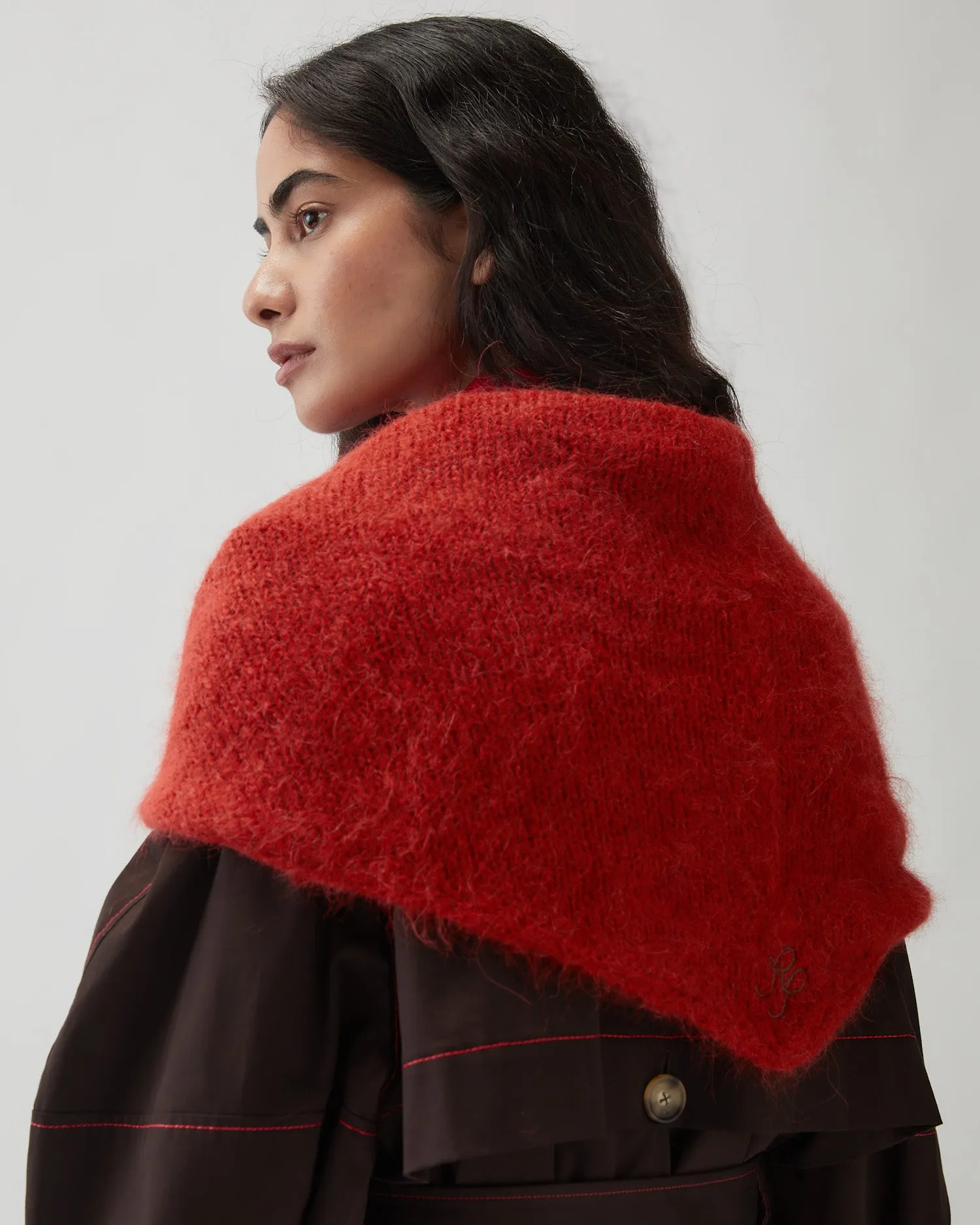 Maxi Triangle Scarf Alpaca Blend Red sold by Rejina Pyo product image thumbnail 2