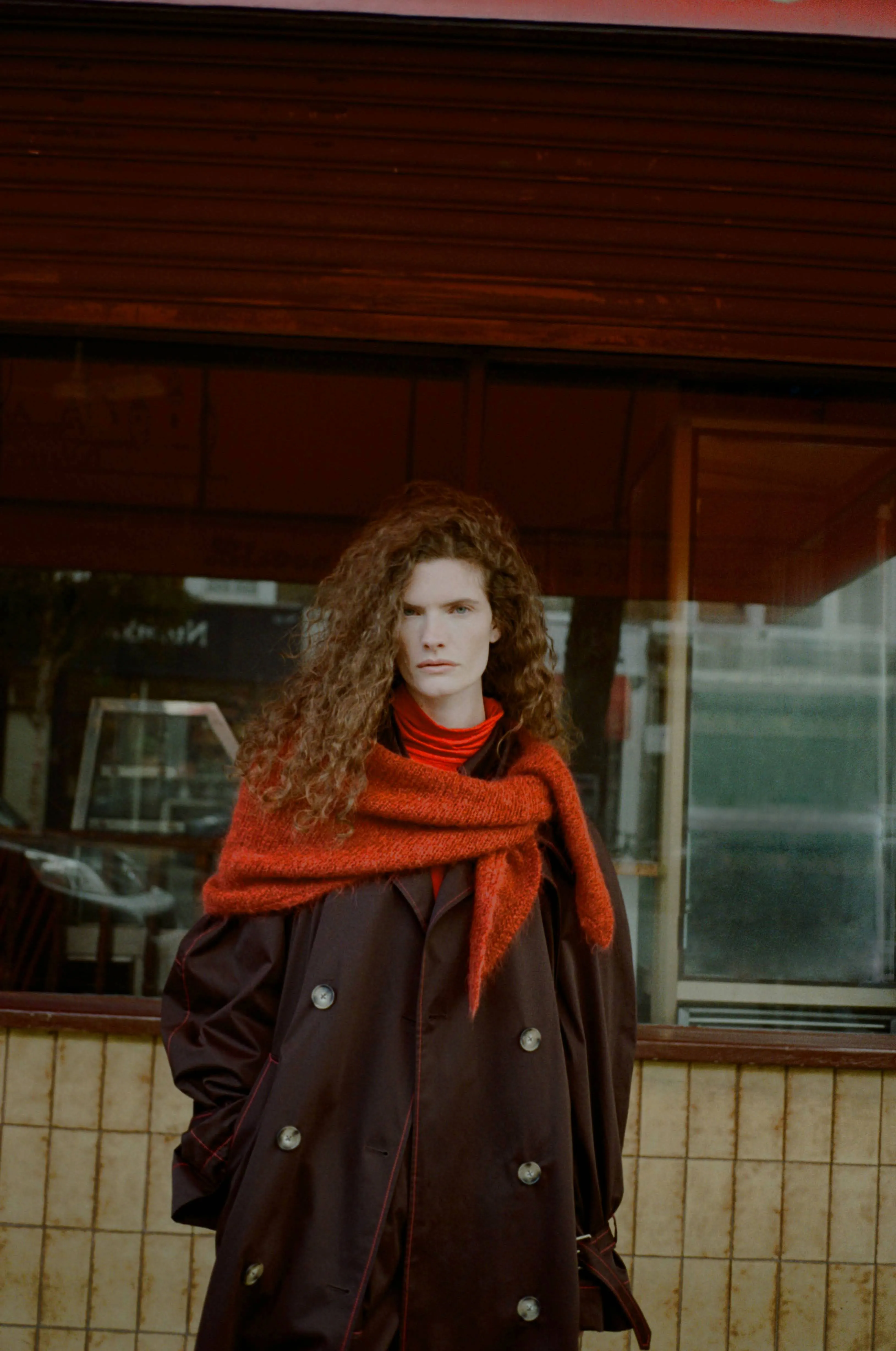 Maxi Triangle Scarf Alpaca Blend Red sold by Rejina Pyo product image thumbnail 5