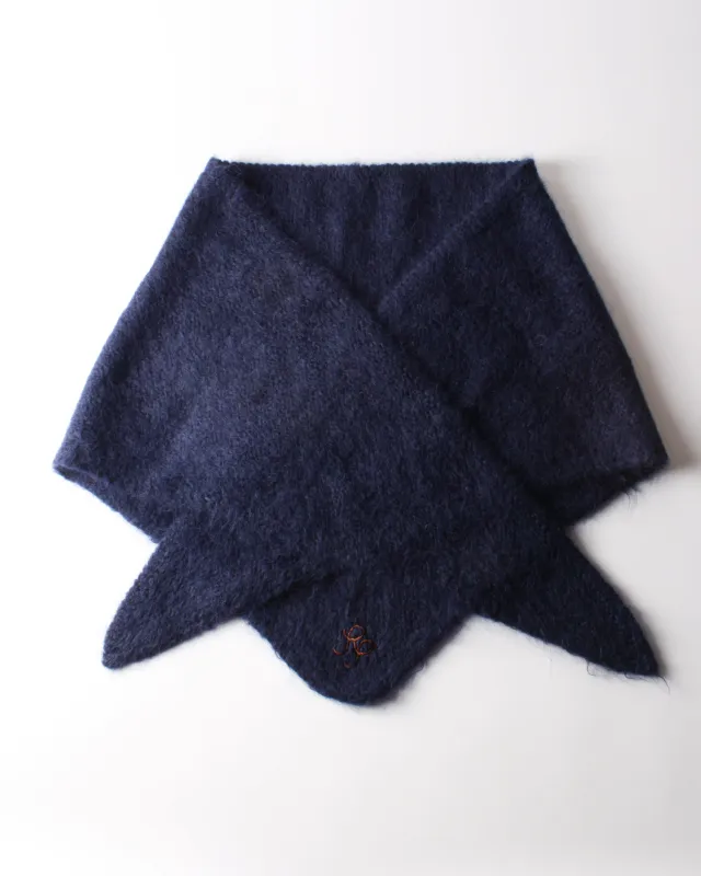 Maxi Triangle Scarf Alpaca Blend Navy made by Rejina Pyo