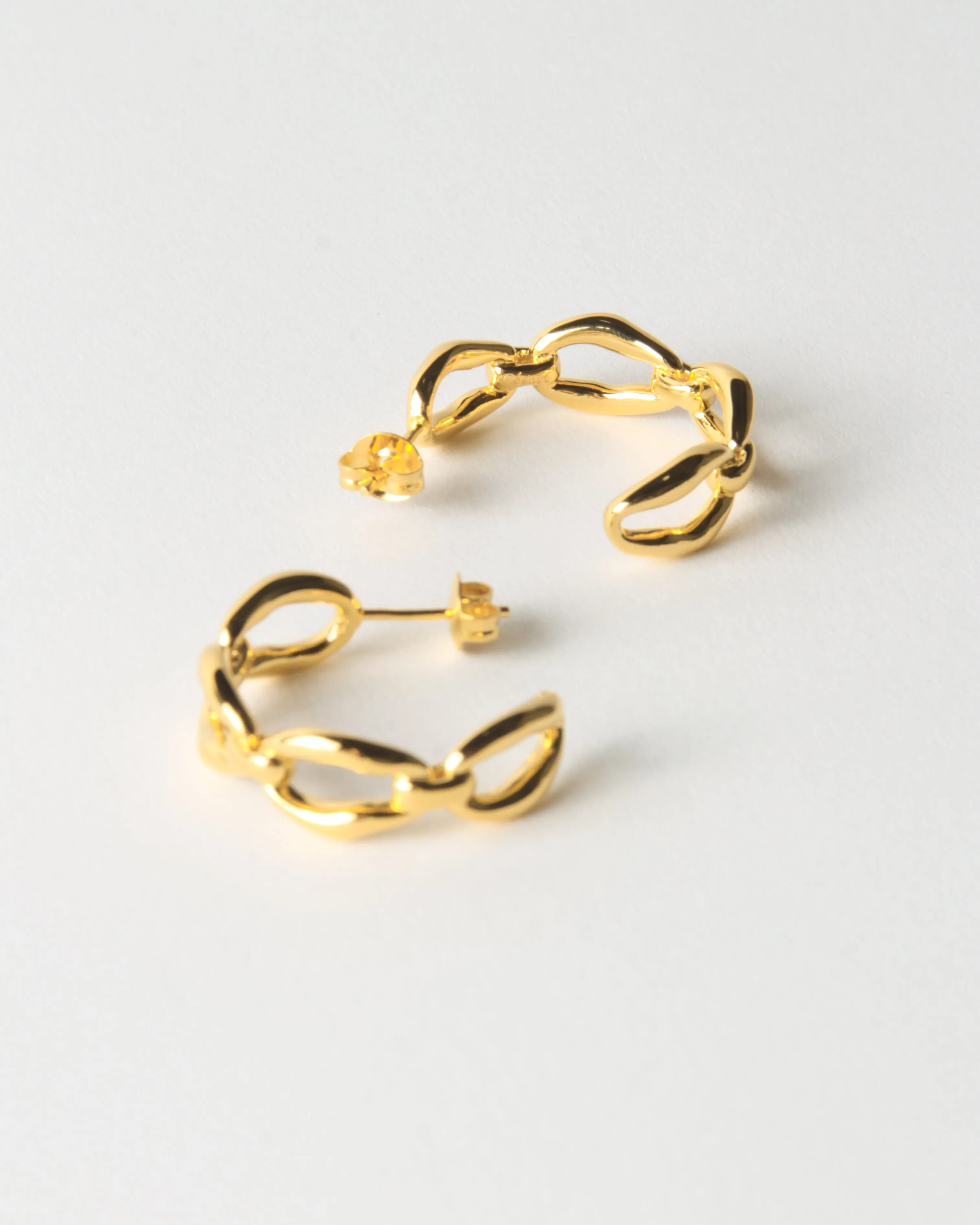 Large Chain Hoops Gold Plated sold by Rejina Pyo product image thumbnail 3