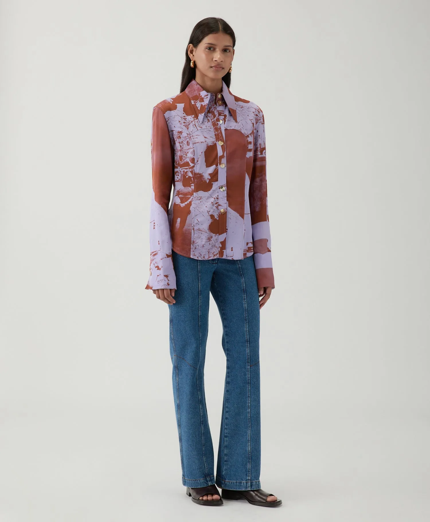 Camilla Shirt Viscose Twill Print Purple sold by Rejina Pyo product image thumbnail 2