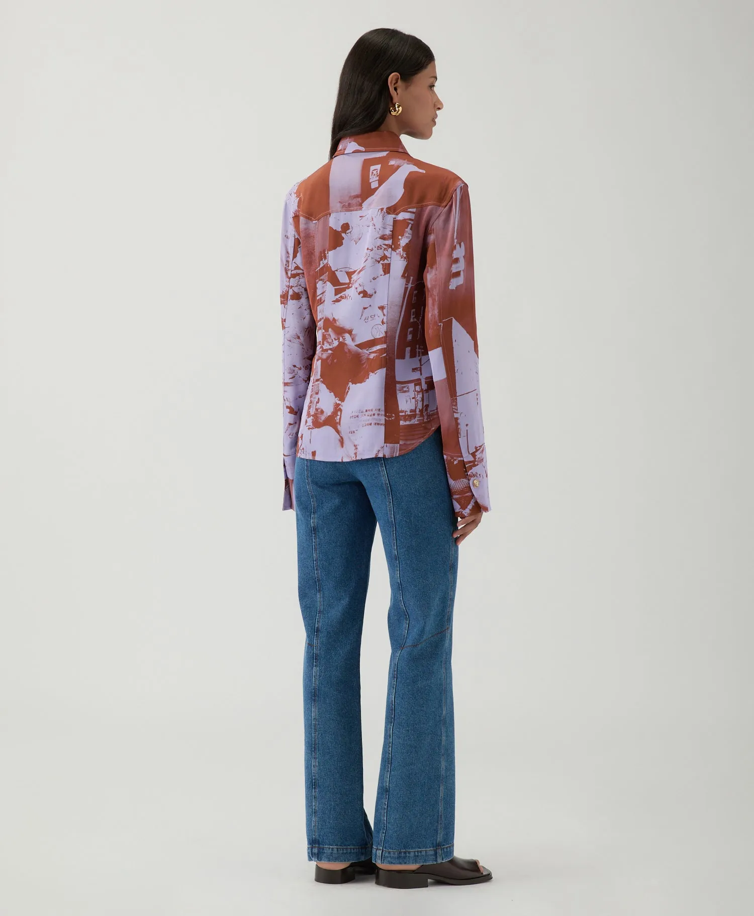 Camilla Shirt Viscose Twill Print Purple sold by Rejina Pyo product image thumbnail 3