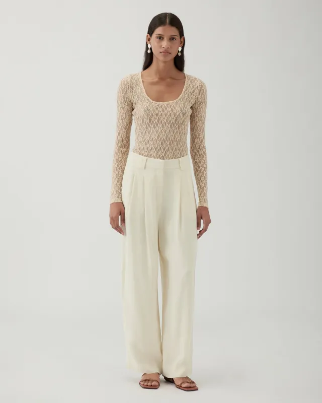 Freya Trousers Viscose Off-White made by Rejina Pyo