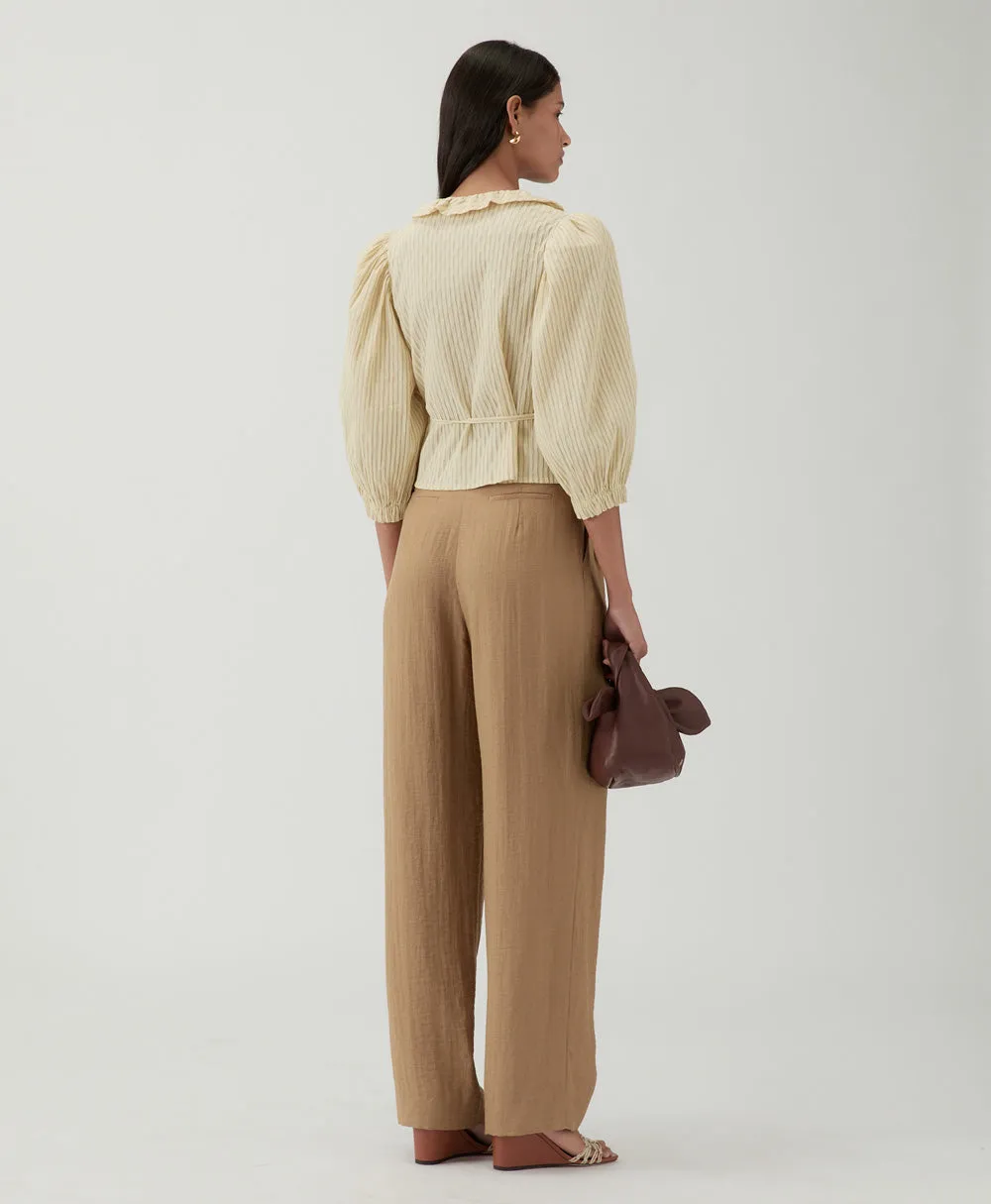 Luna Blouse Cotton Seersucker Stripe Yellow sold by Rejina Pyo product image thumbnail 3