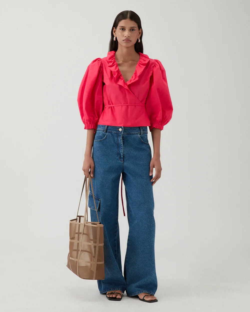 Luna Blouse Organic Cotton Red sold by Rejina Pyo product image thumbnail 3