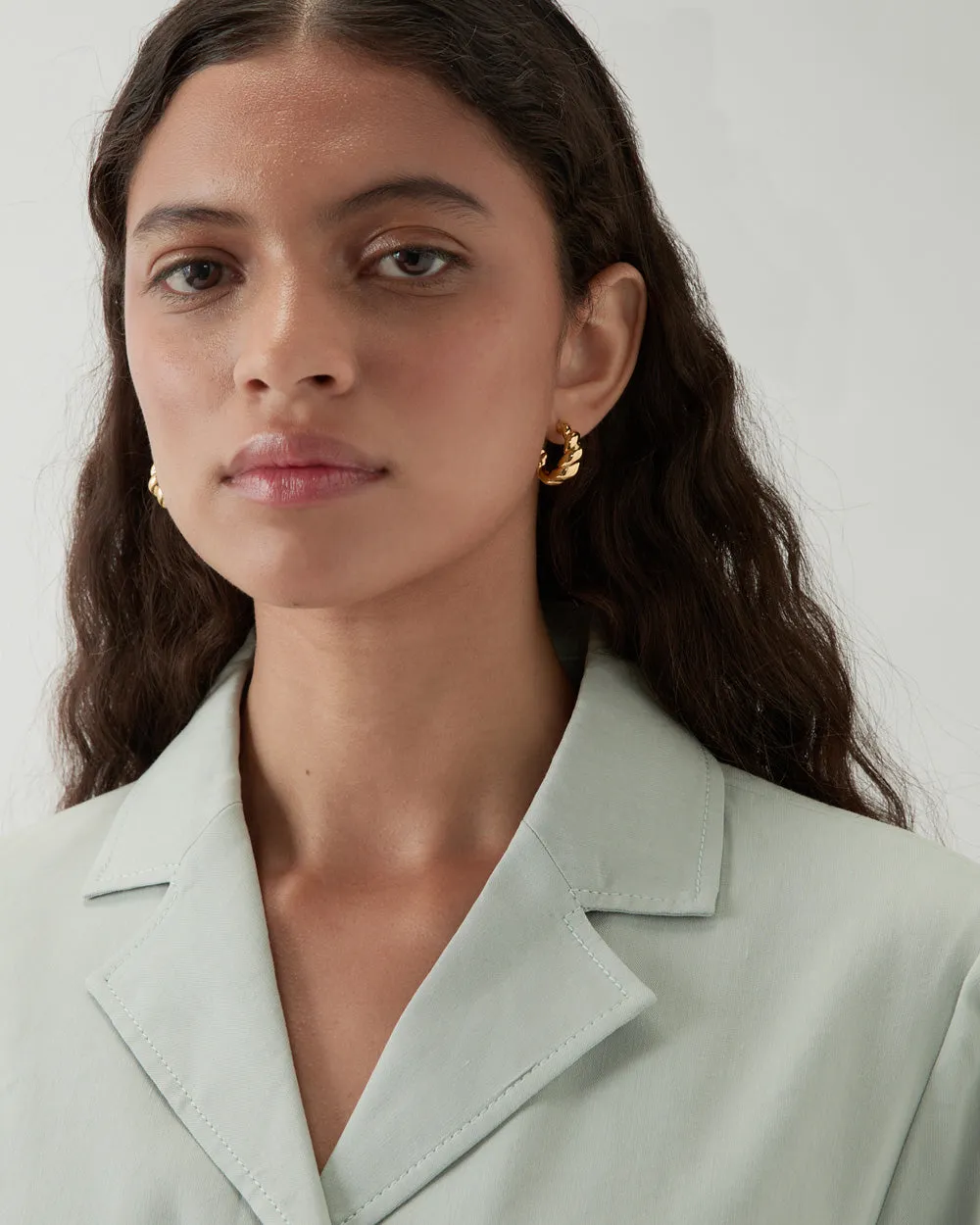 Large Twirl Hoops Gold Plated sold by Rejina Pyo product image thumbnail 3