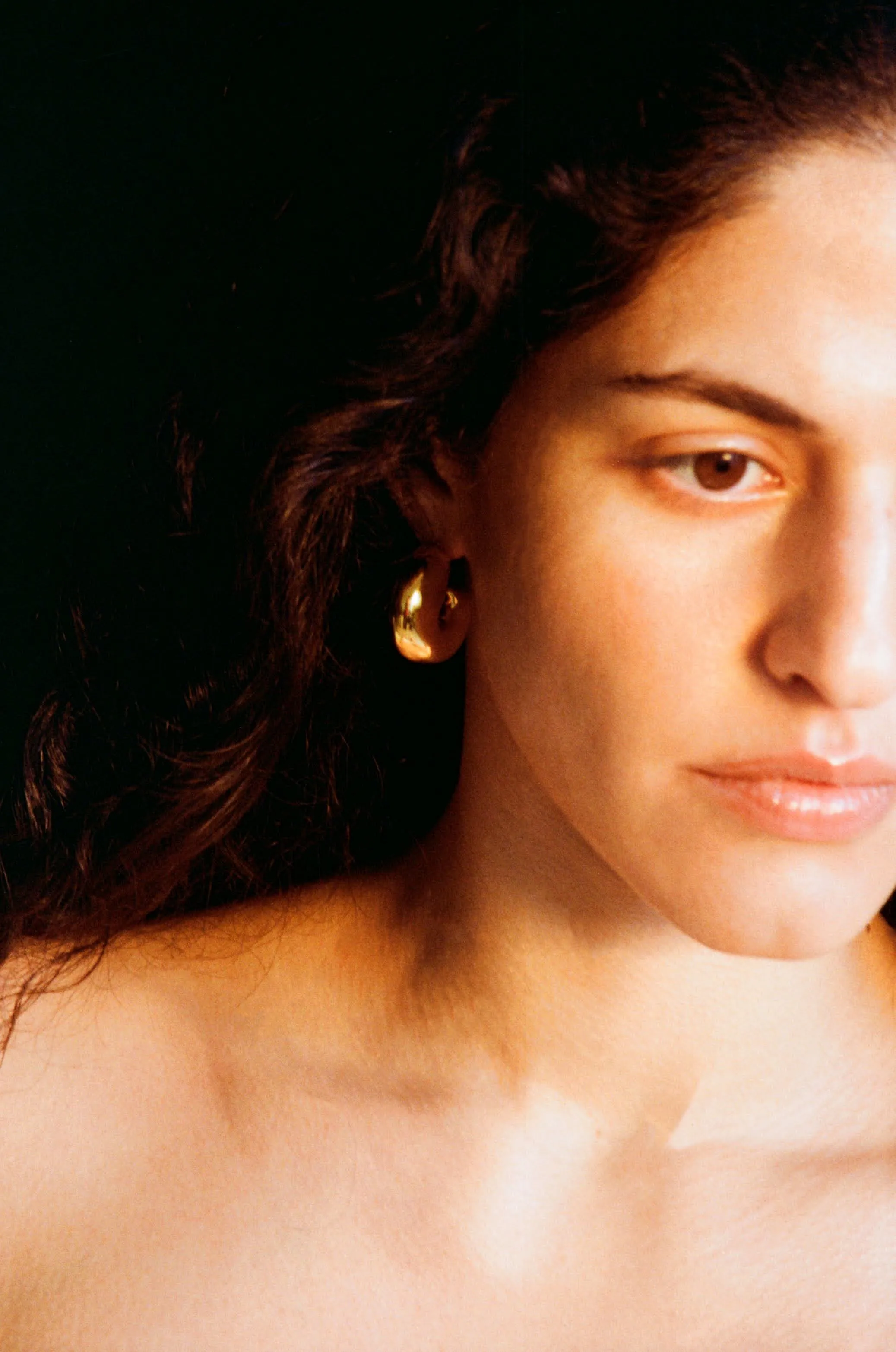 Large Molten Hoops Gold Plated sold by Rejina Pyo product image thumbnail 4