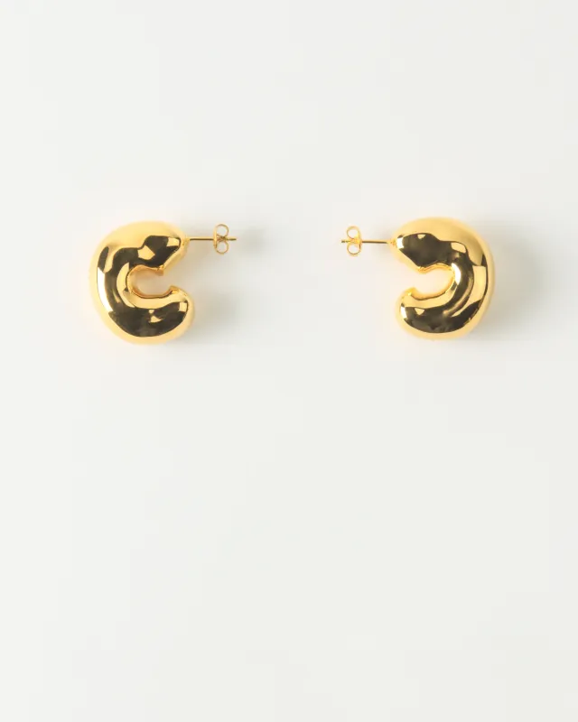 Large Molten Hoops Gold Plated sold by Rejina Pyo