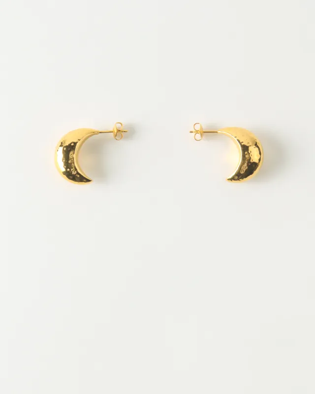 Large Moon Hoops Gold Plated made by Rejina Pyo