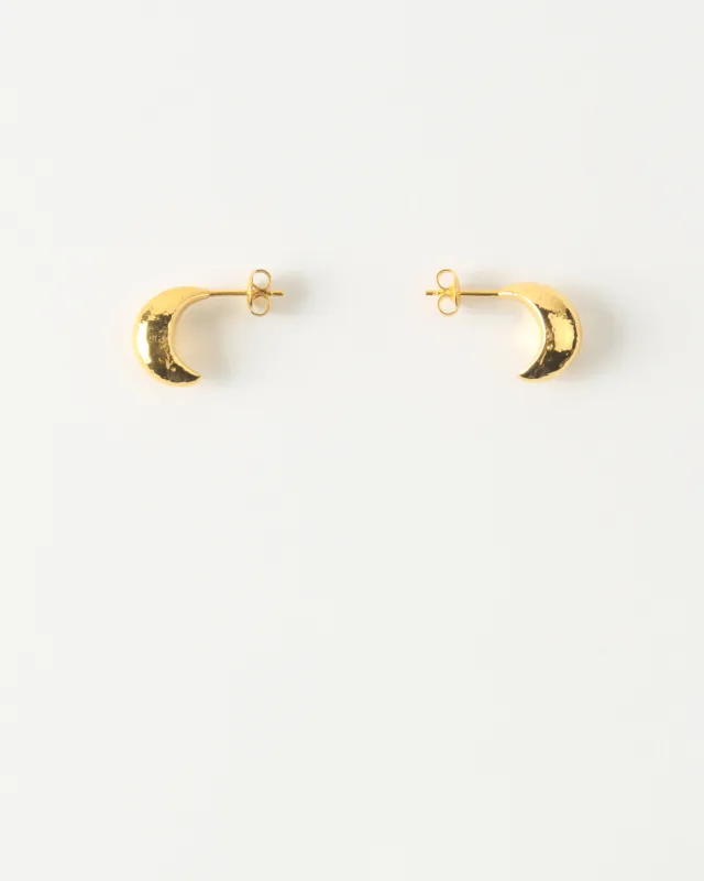Mini Moon Hoops Gold Plated sold by Rejina Pyo