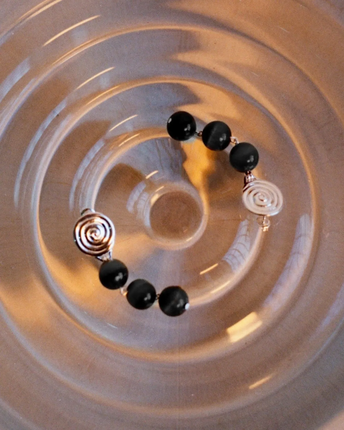 Swirl Droplet Earrings Silver Plated with Onyx sold by Rejina Pyo product image thumbnail 3