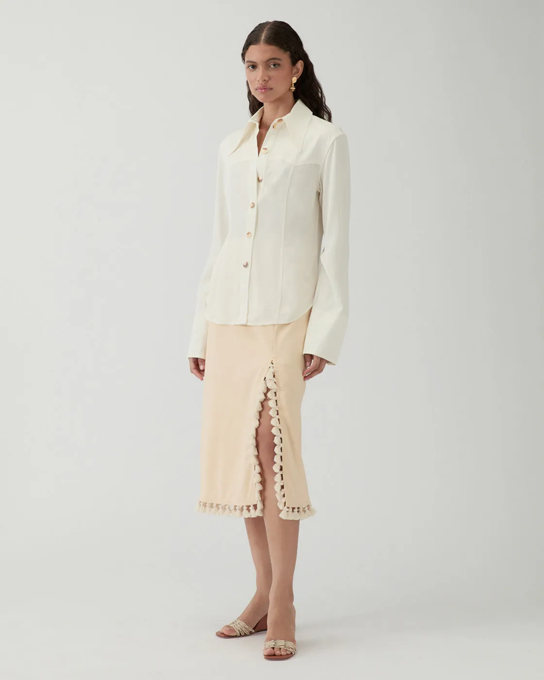 Camilla Shirt Viscose Twill Off-White sold by Rejina Pyo product image thumbnail 3