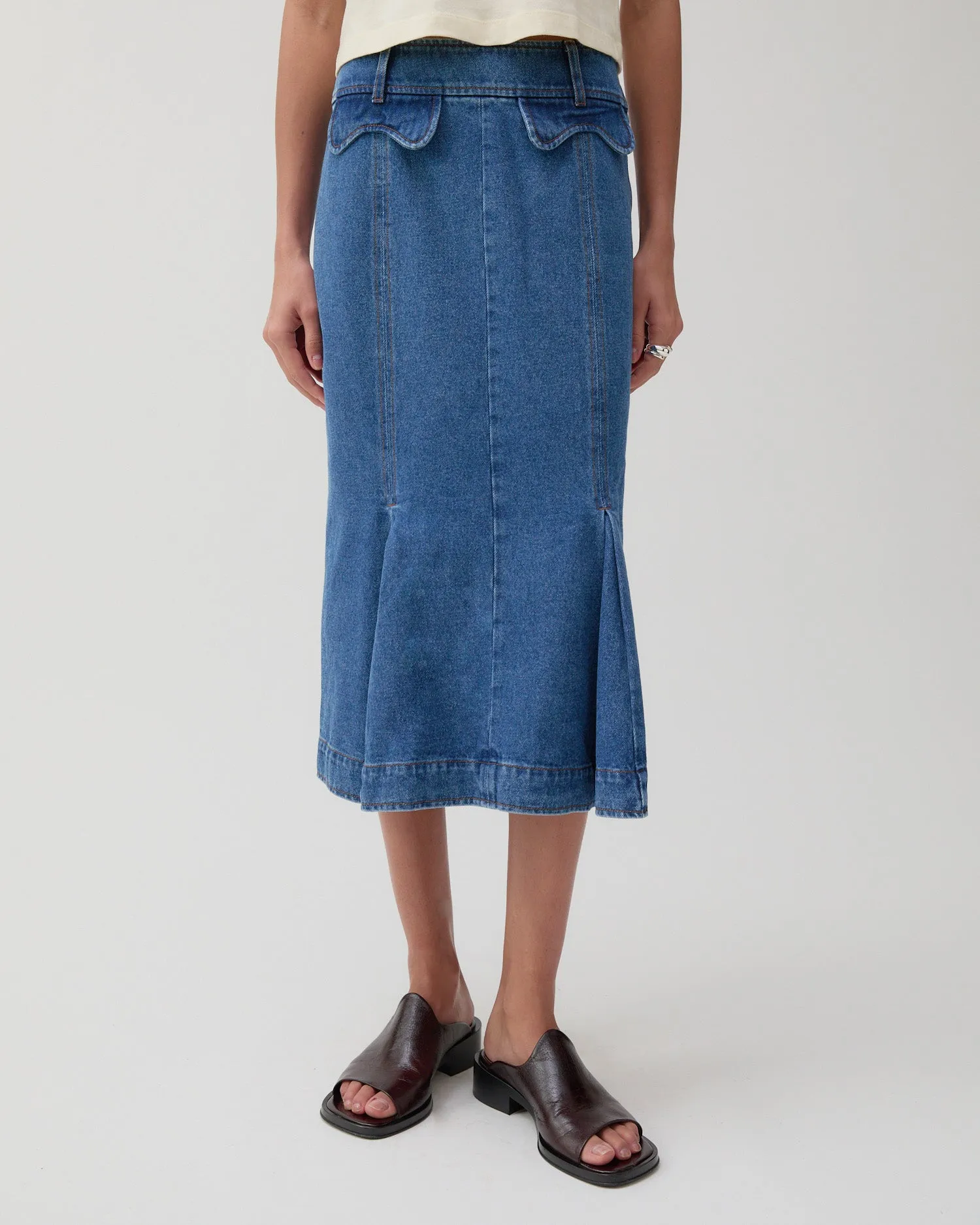 Monroe Skirt Organic Cotton Denim Blue sold by Rejina Pyo product image thumbnail 3