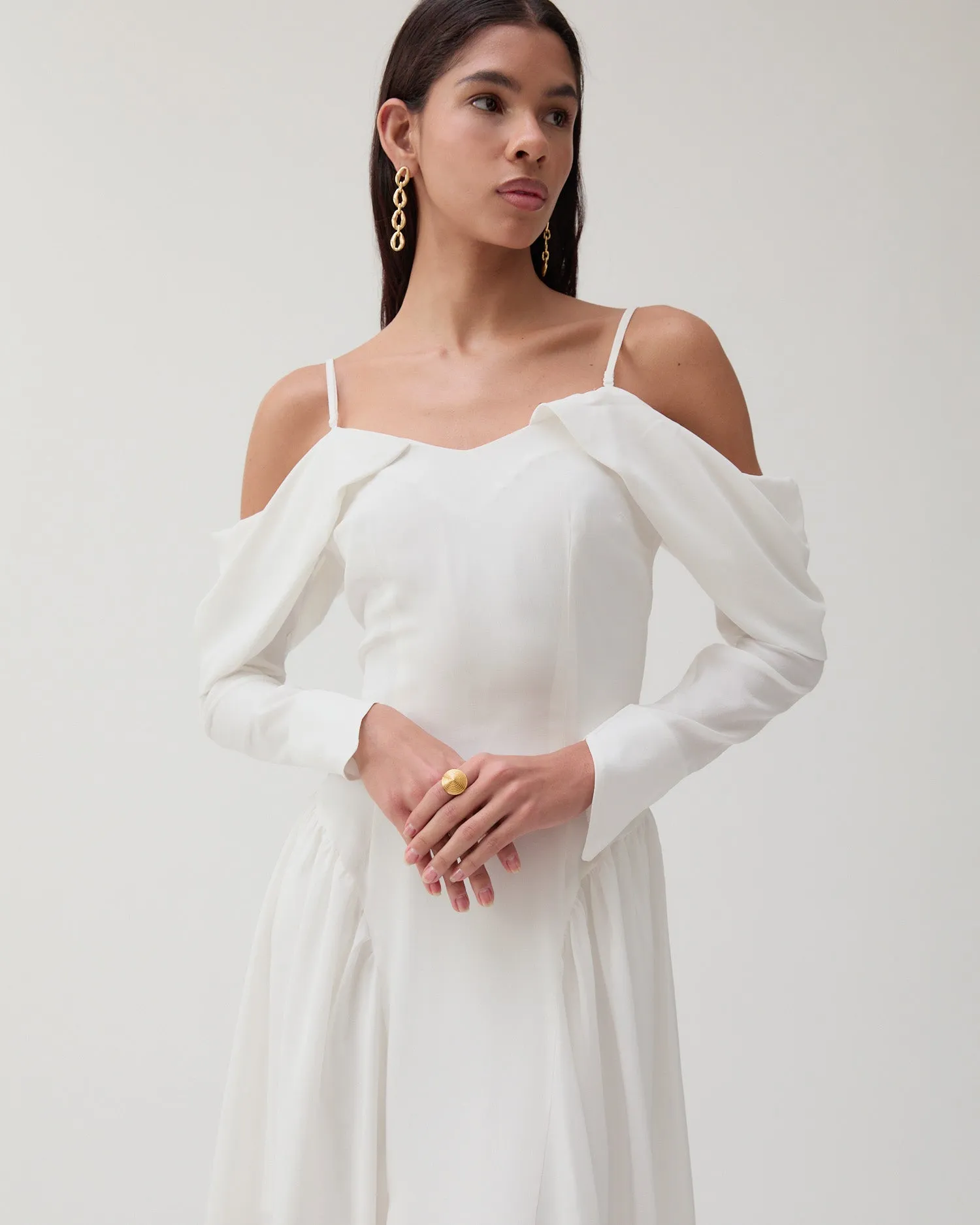 Casey Dress Silk Crepe de Chine Off-White sold by Rejina Pyo product image thumbnail 2