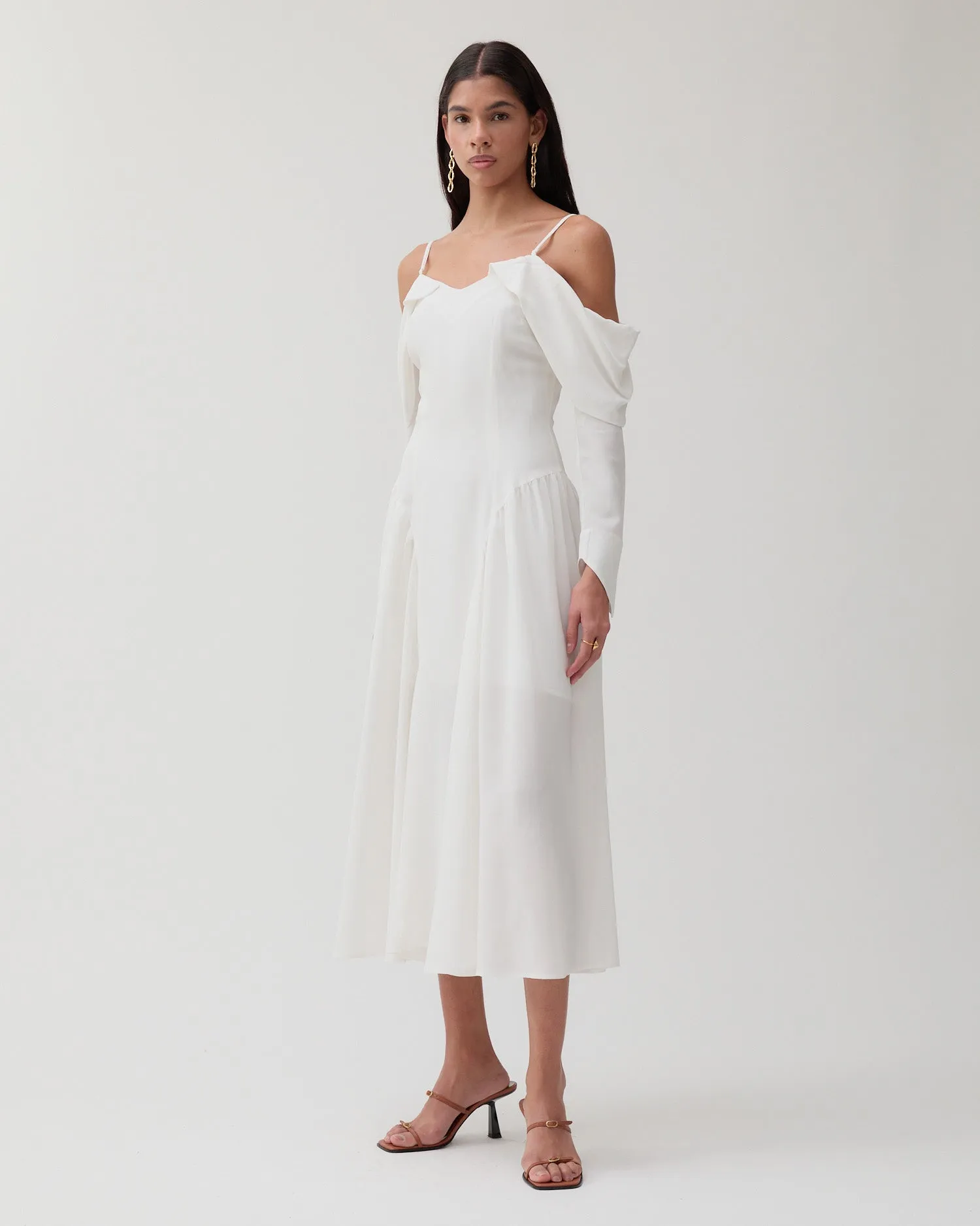 Casey Dress Silk Crepe de Chine Off-White sold by Rejina Pyo