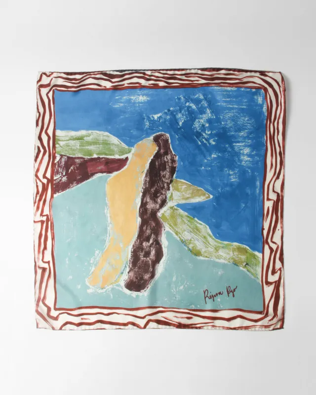 Munch x Rejina Pyo Silk Scarf Print Blue made by Rejina Pyo