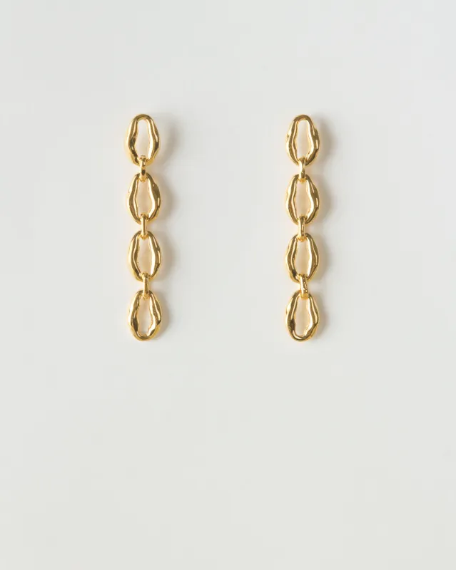 Munch x Rejina Pyo Molten Chain Earrings Gold Plated made by Rejina Pyo