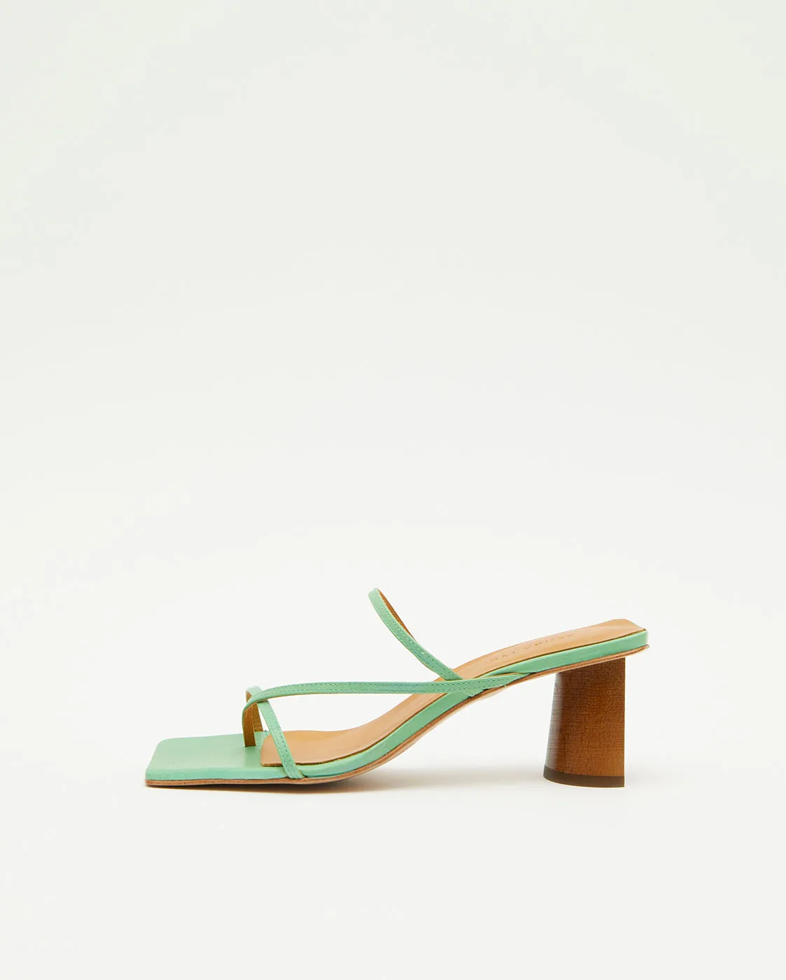 Harley Heeled Sandal 65mm Nappa Mint sold by Rejina Pyo