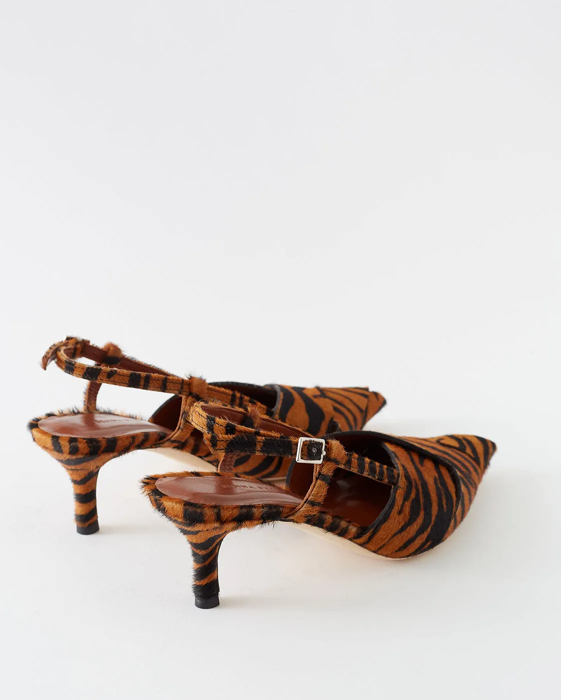 Wrap Kitten Heels Calfhair Print Brown sold by Rejina Pyo product image thumbnail 3