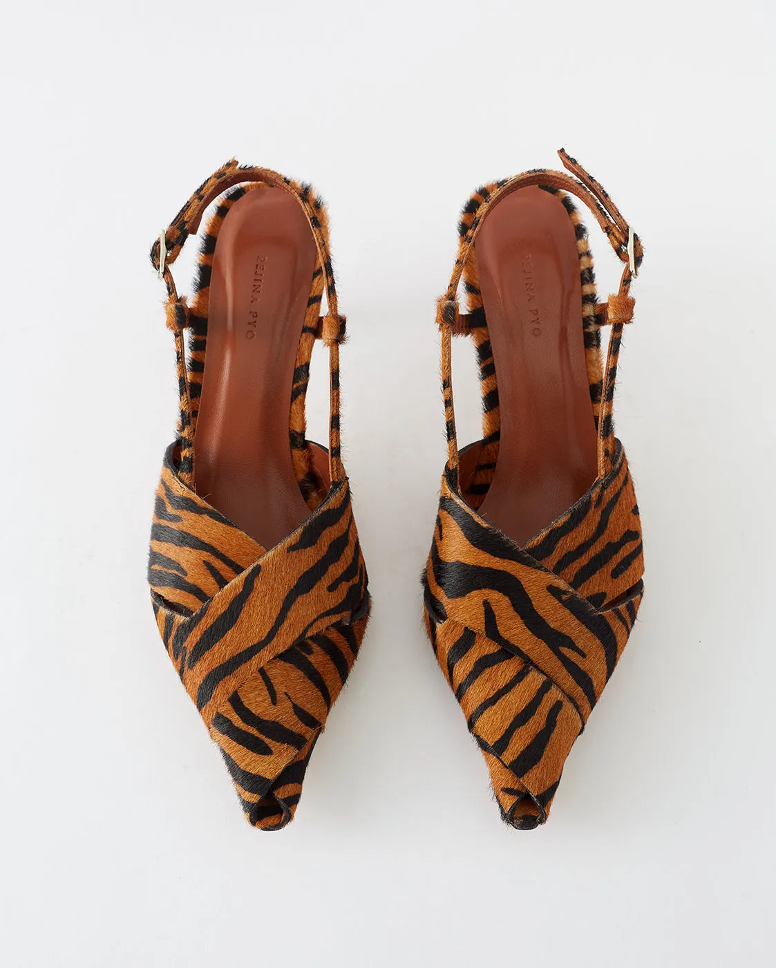 Wrap Kitten Heels Calfhair Print Brown sold by Rejina Pyo product image thumbnail 2