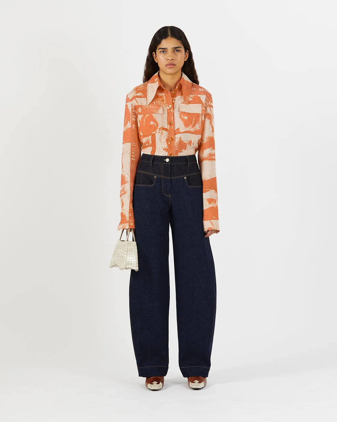 Camille Shirt Tencel Print Rust sold by Rejina Pyo product image thumbnail 2