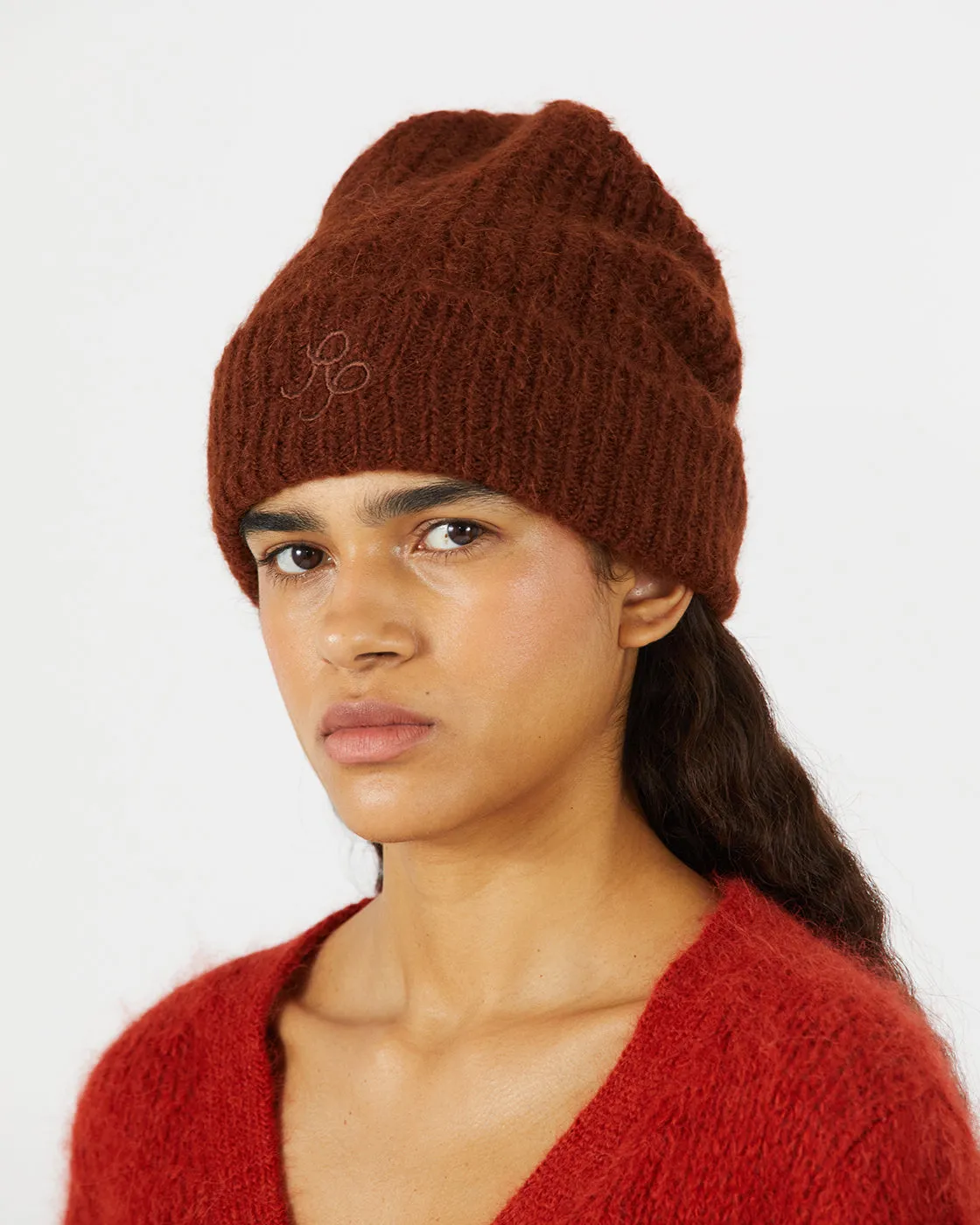 RP Beanie Alpaca Blend Brown sold by Rejina Pyo product image thumbnail 4