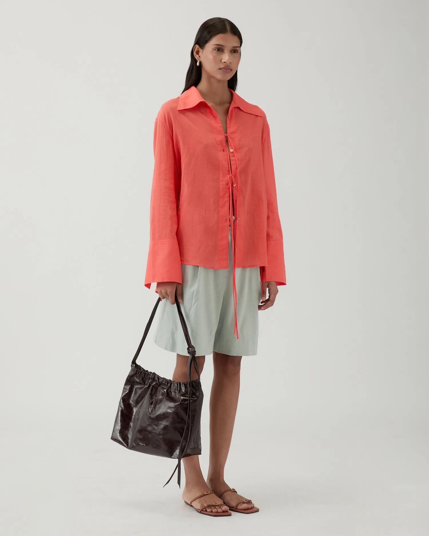 Saskia Shirt Cotton Coral sold by Rejina Pyo product image thumbnail 4