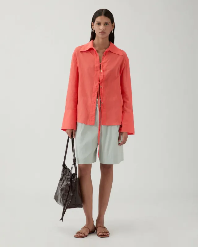 Saskia Shirt Cotton Coral made by Rejina Pyo
