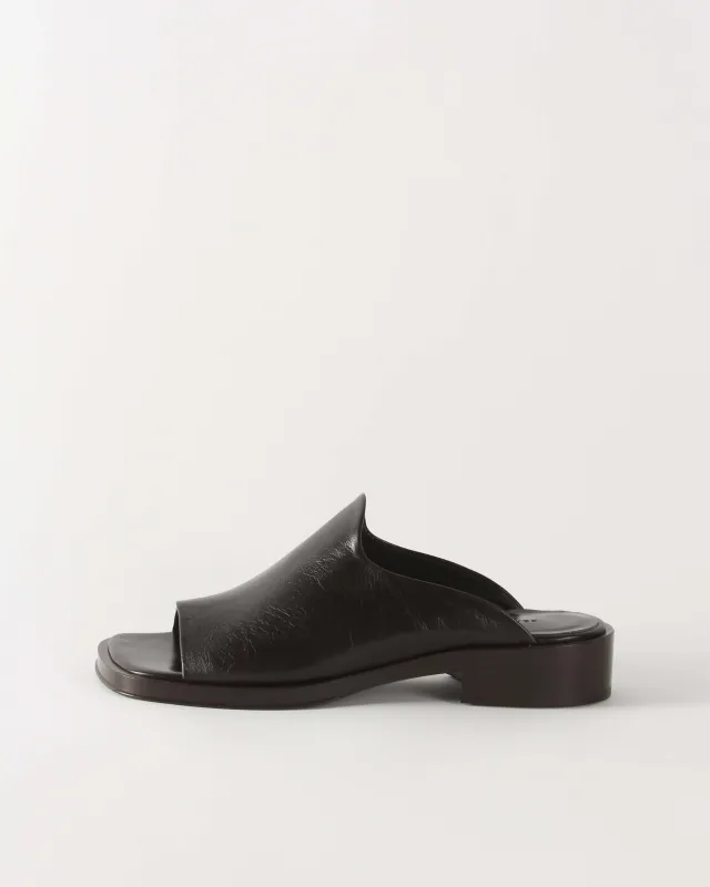 Flat Mule Leather Black sold by Rejina Pyo