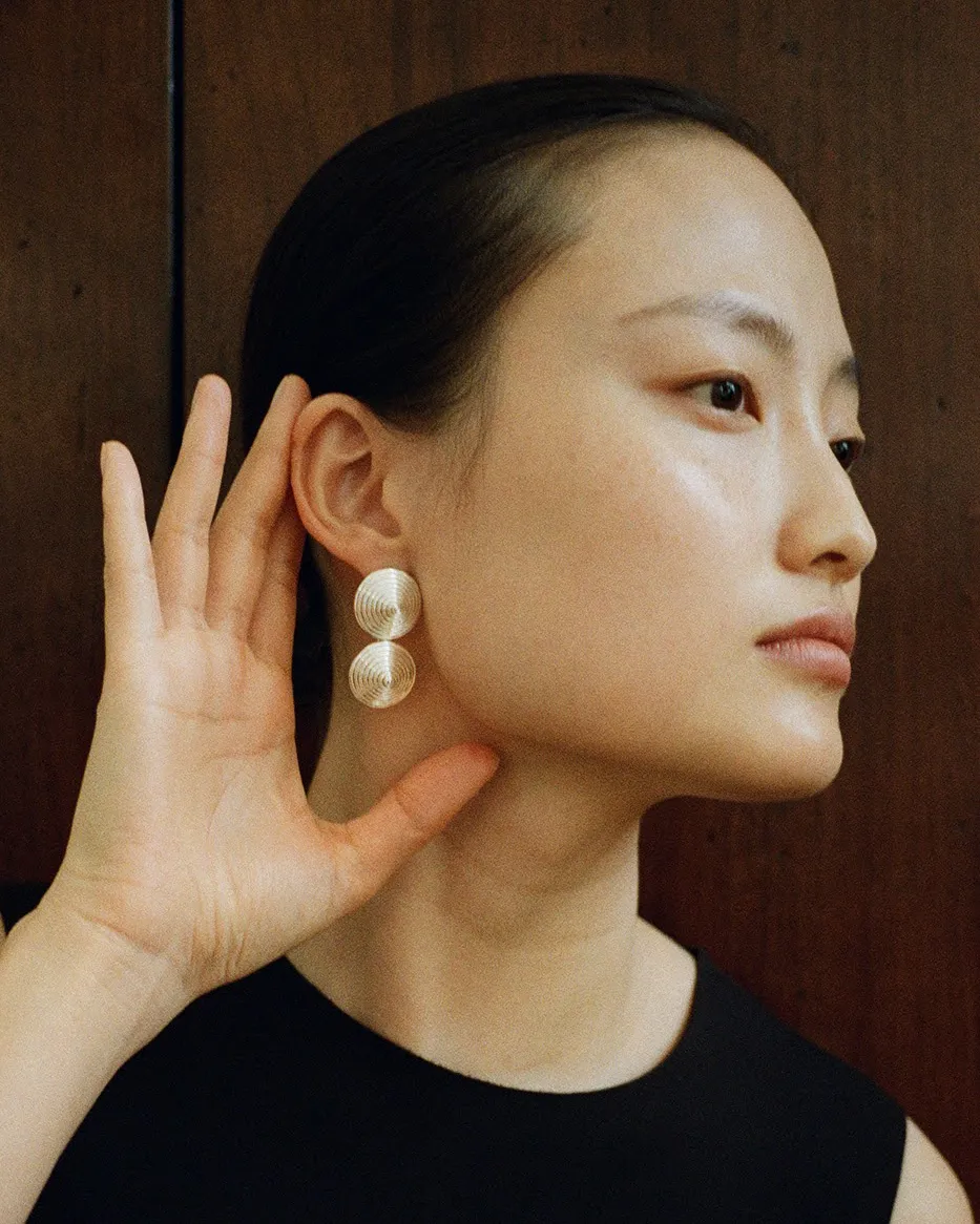 Double Spin Earrings Silver Plated sold by Rejina Pyo product image thumbnail 3