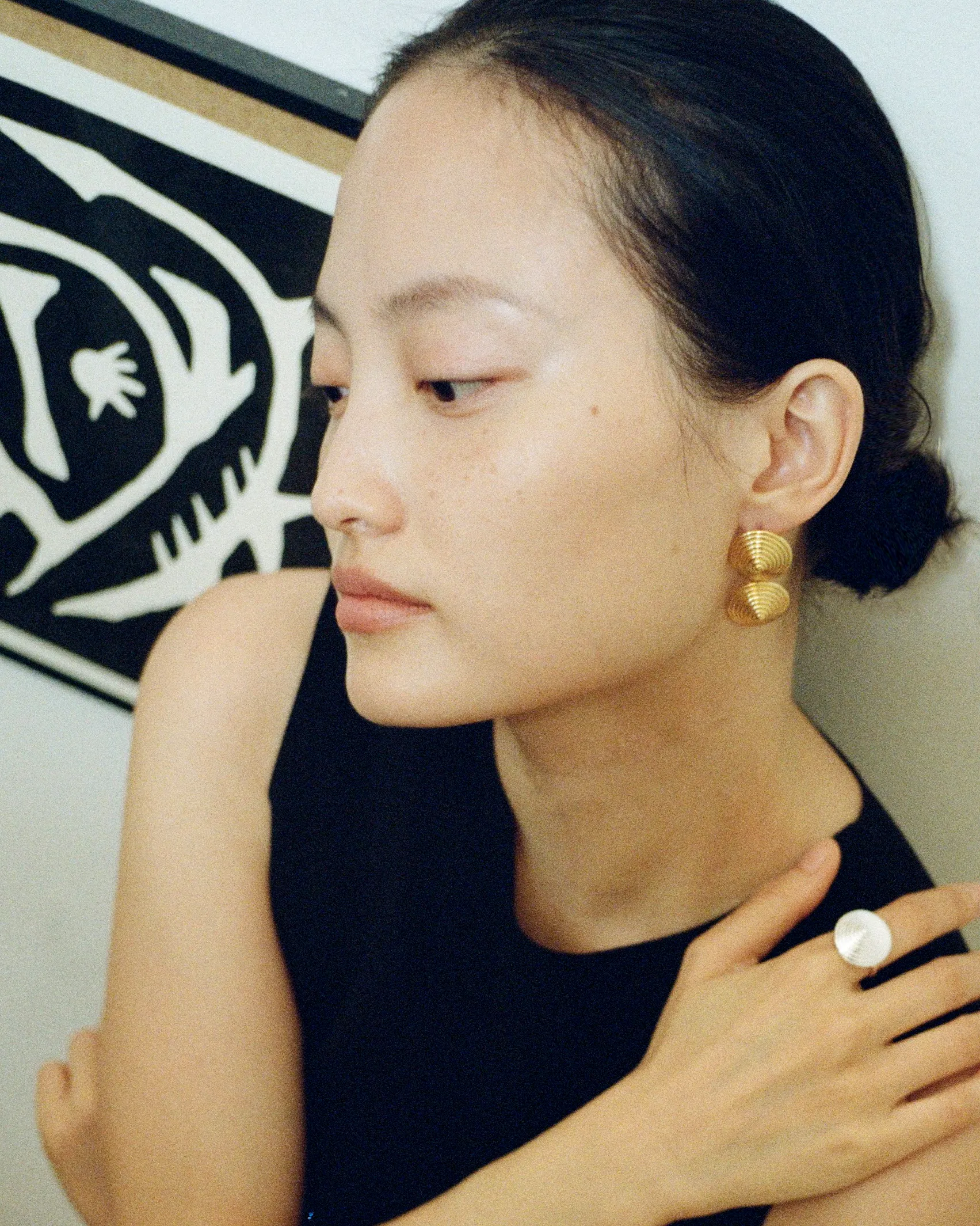 Double Spin Earrings Gold Plated sold by Rejina Pyo product image thumbnail 2