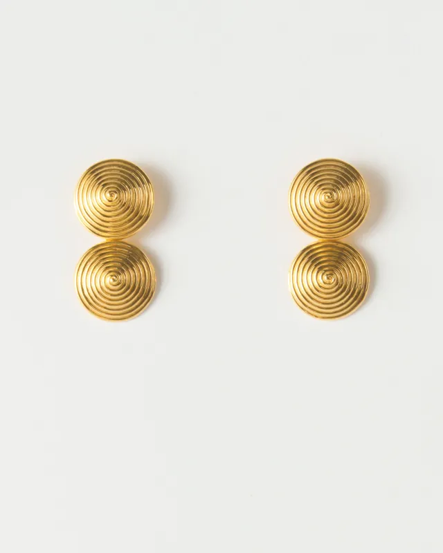 Double Spin Earrings Gold Plated sold by Rejina Pyo
