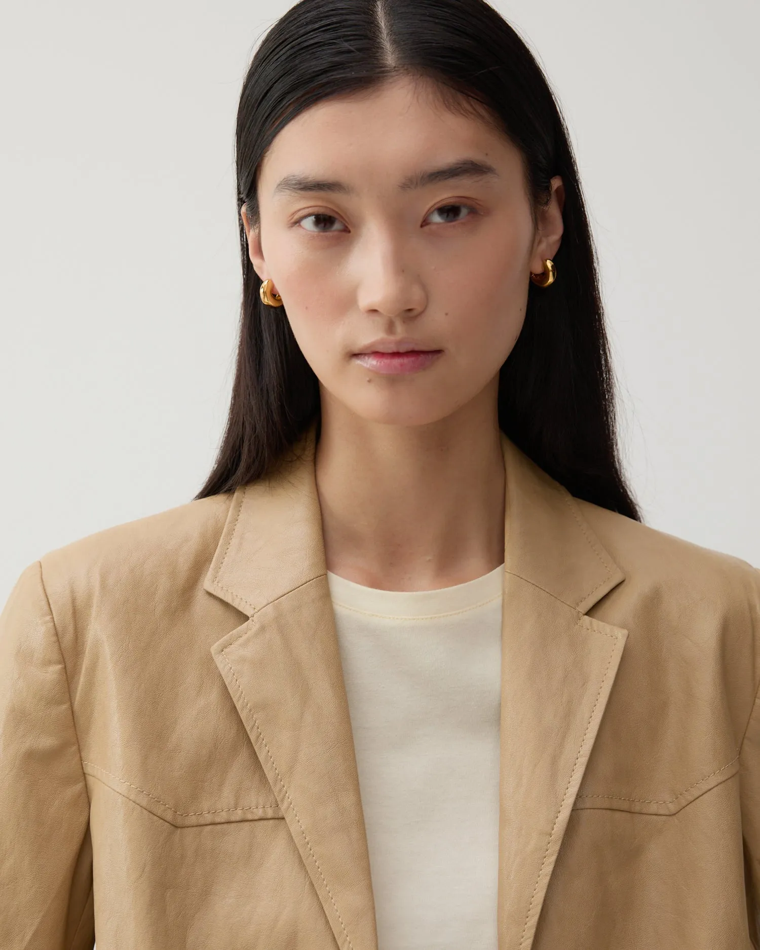 Molten Hinged Hoops Gold Plated sold by Rejina Pyo product image thumbnail 2