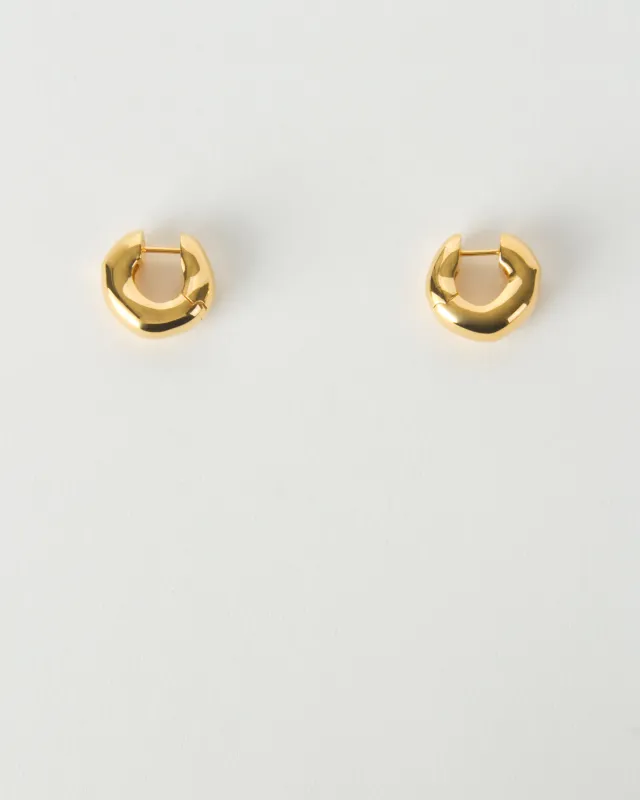 Molten Hinged Hoops Gold Plated sold by Rejina Pyo