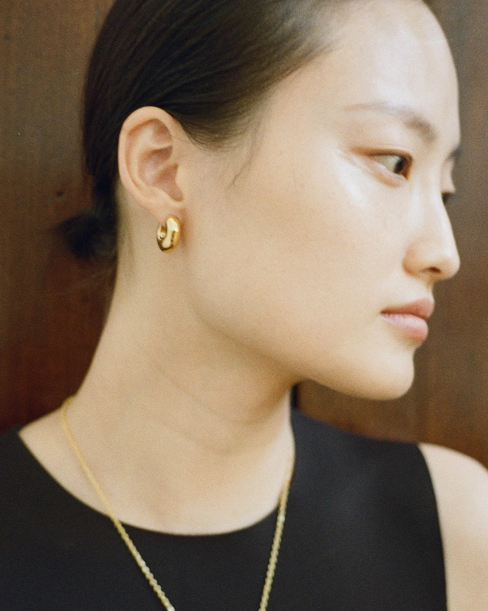 Molten Hinged Hoops Gold Plated sold by Rejina Pyo product image thumbnail 3